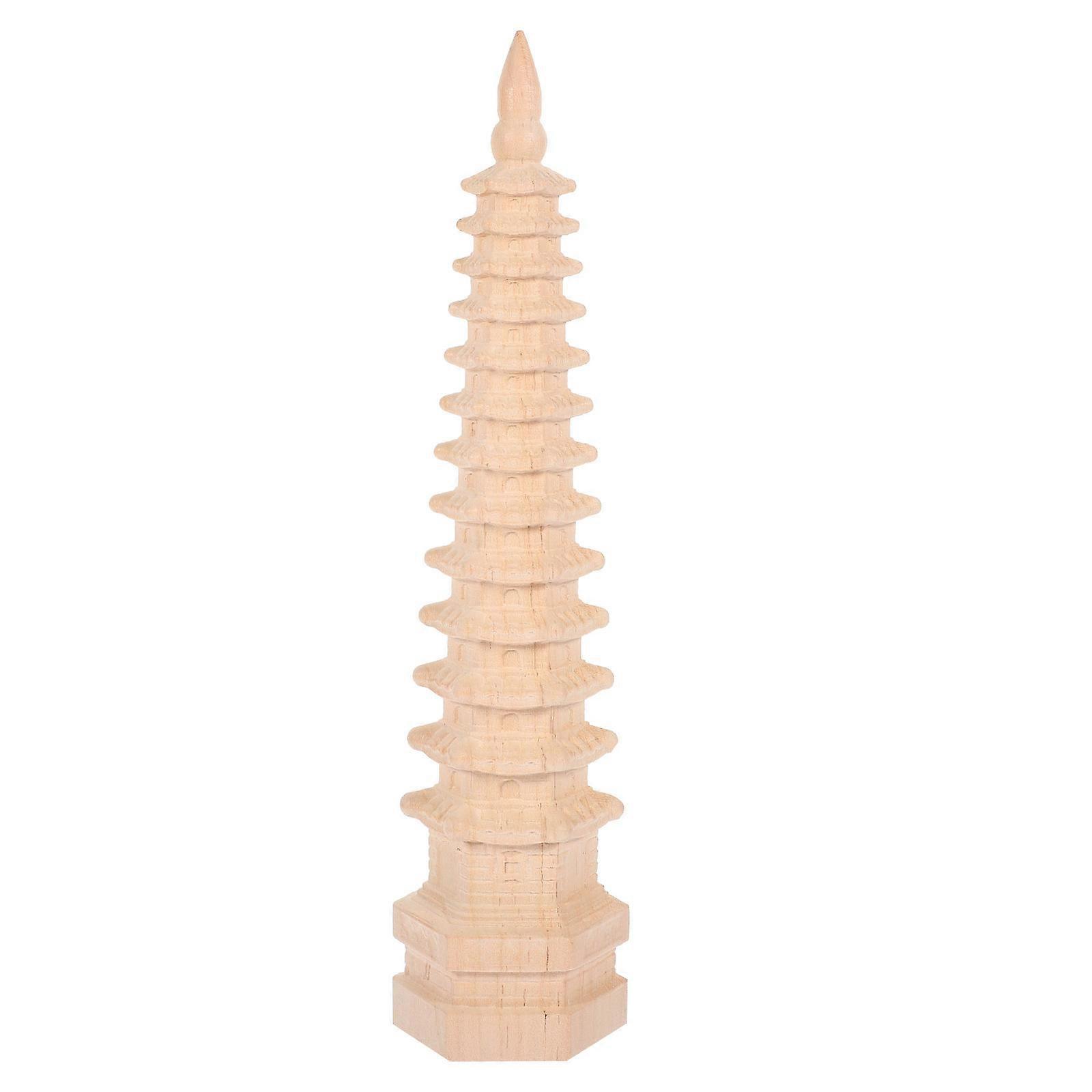 Vintage Peach Wood Wenchang Figurine for Playing Beige Table Decor