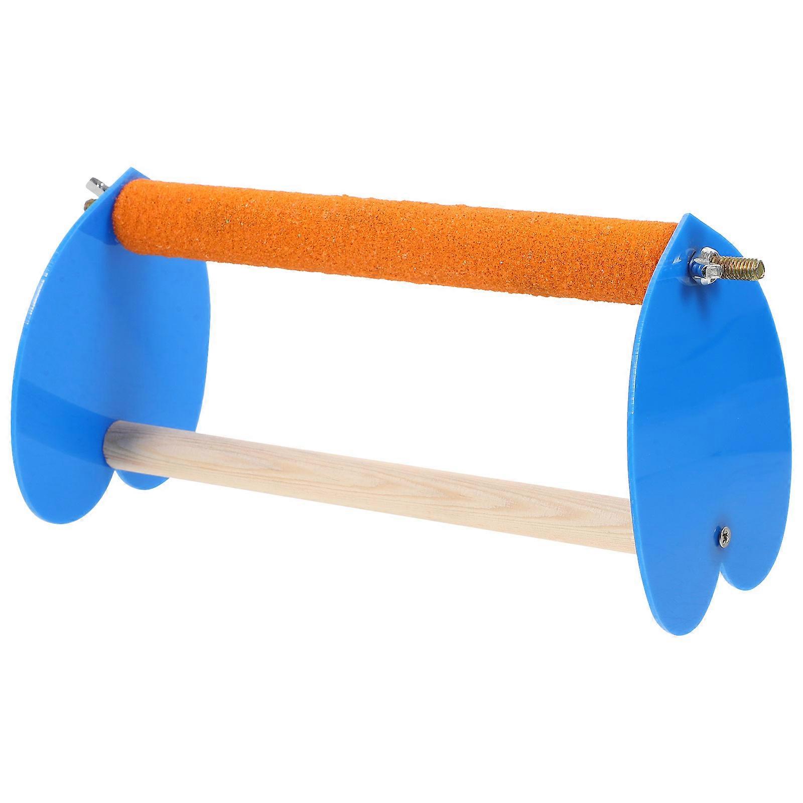 Wood and Acrylic Bird Training Perch for Pet Use Assorted Color Compact Design Stable Structure