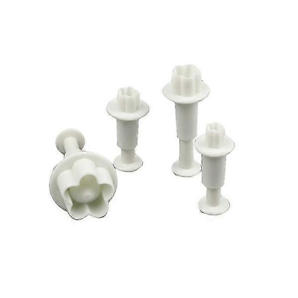 Set of 4 printing molds, five-petal flower shape with spring, 4 pieces