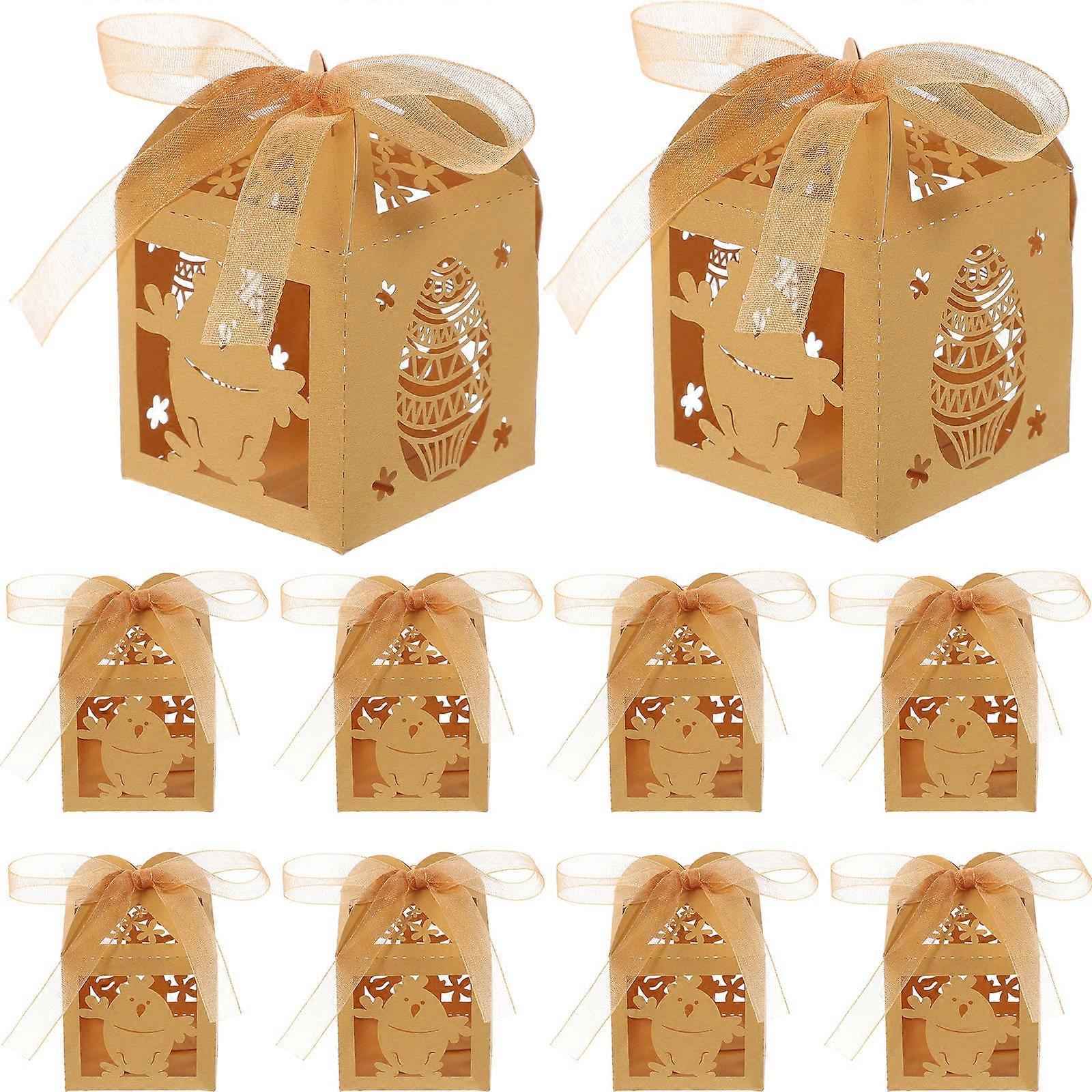Golden Paper Candy Gift Boxes for Storage and Mini Gifts Lovely Size 50 Pieces