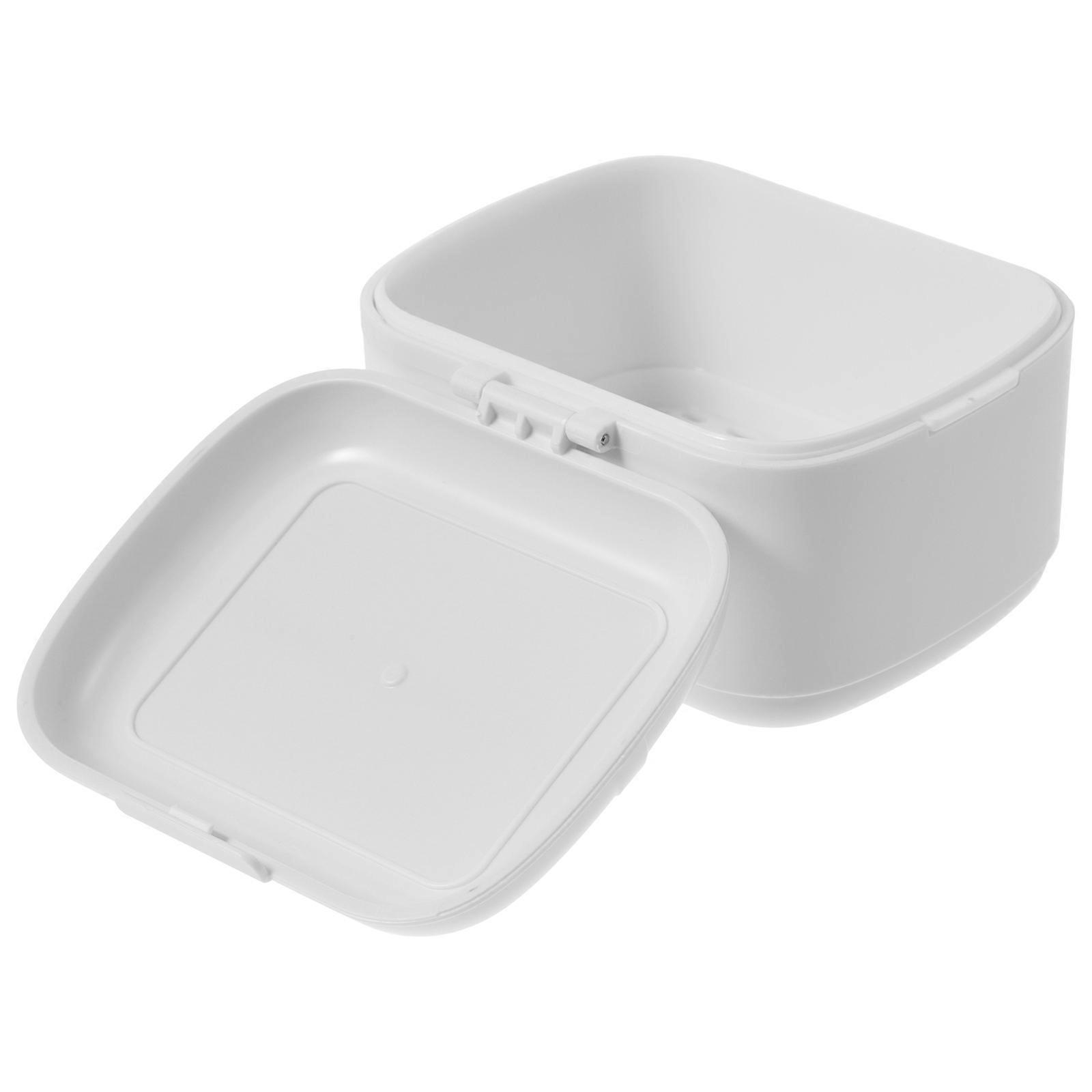 Portable Denture Case for Daily Use Durable PP Material White Color Compact Size