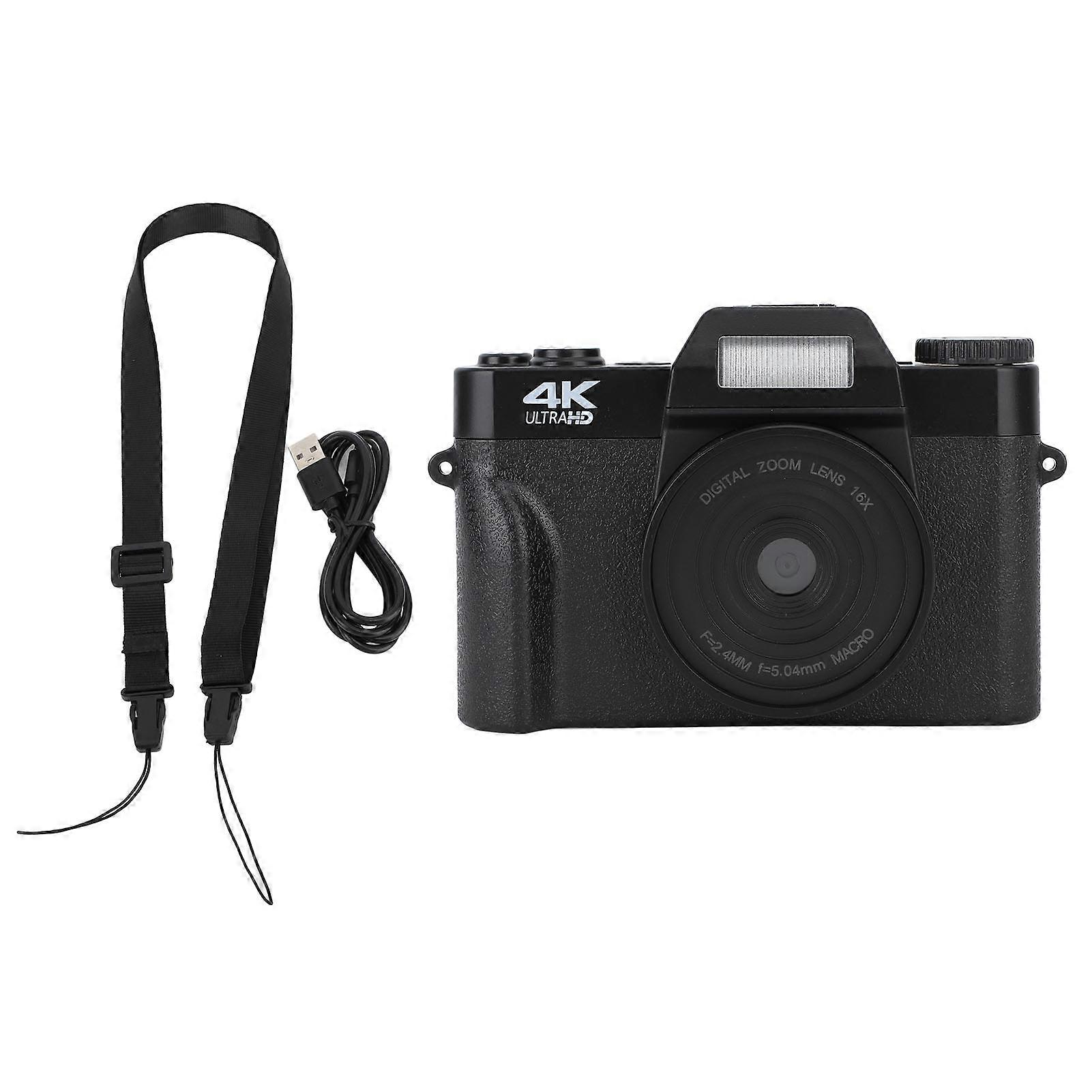 4K HD Digital Camera 48MP 16X Digital Zoom Autofocus Anti Shake 3.0 Inch IPS Screen Pocket Compact Travel Vlogging Camera for Photography