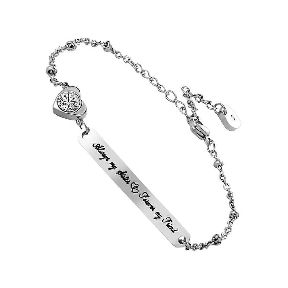Here's a refined and engaging product description for your **"Lettering Decor Bracelet – Always Forever"**:

 

✨ **"Always Forever" Curved Chain