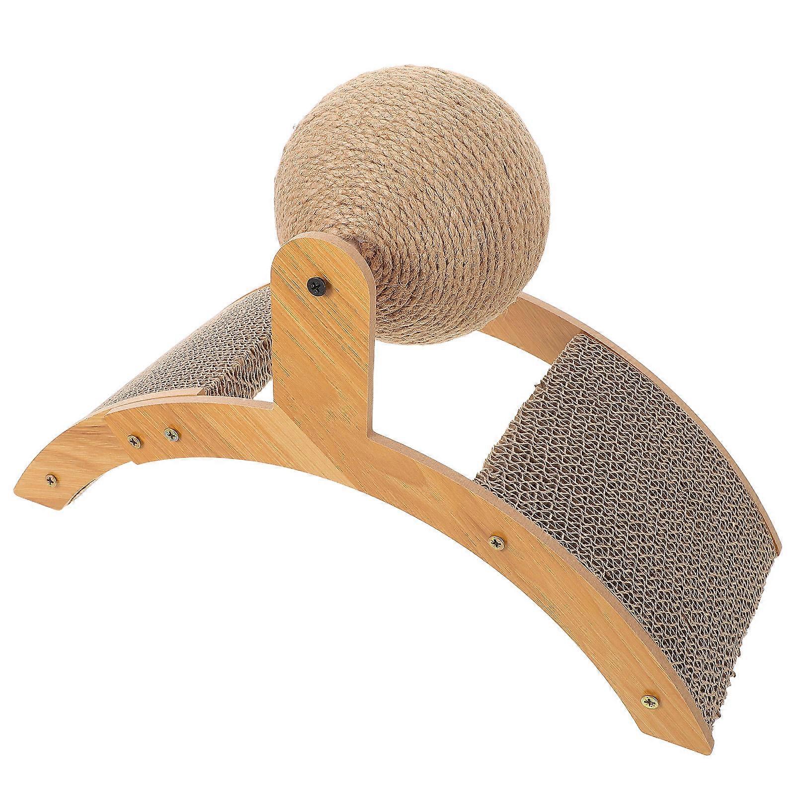 Cat Ferris Wheel Scratch Vertical Sisal Climbing Frame with Interactive Spinning Ball for Indoor Cats – Compact Space Saving Design for Stress Relief