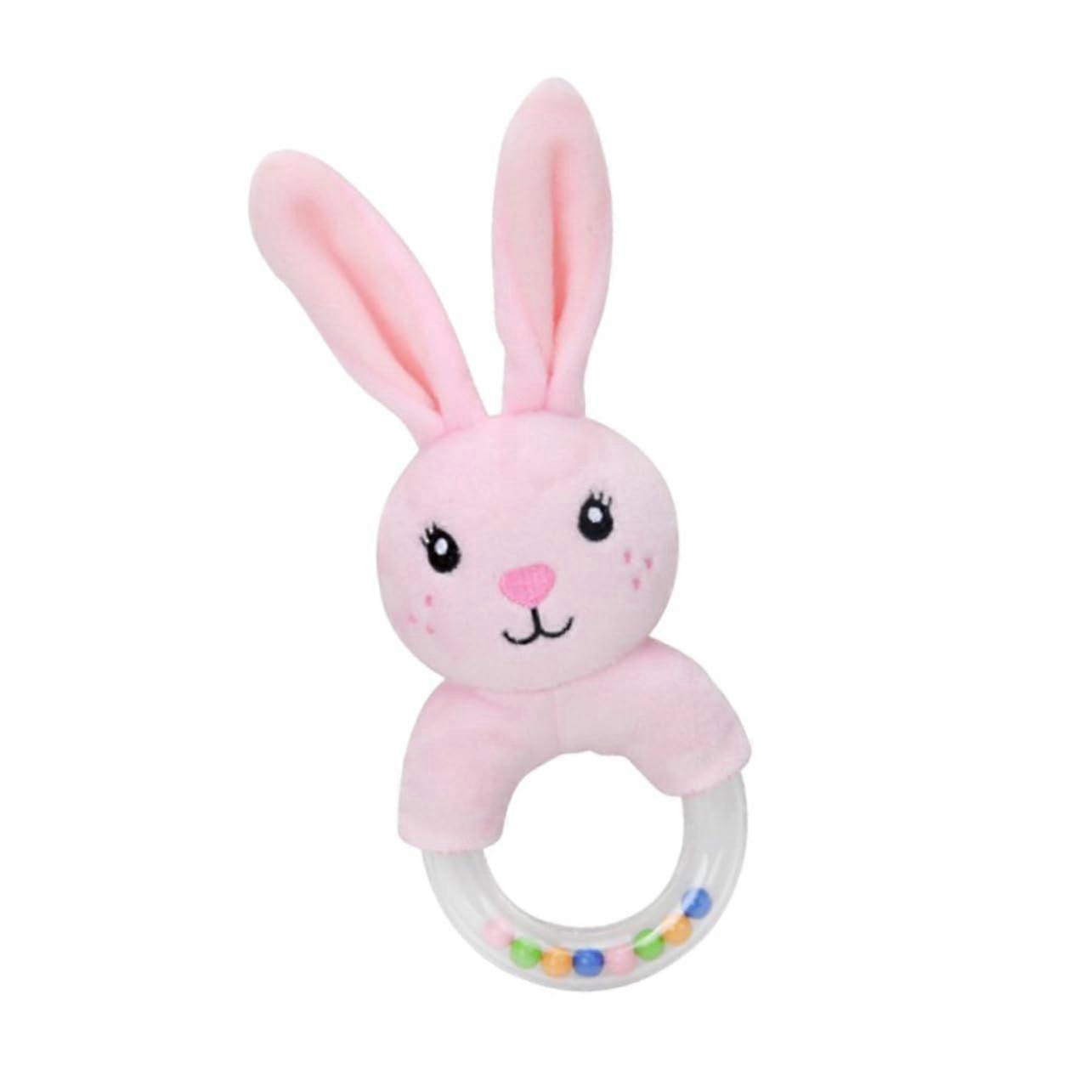 Plush Rattle Cute Cartoon Animal Rattle for Babies Educational Toy for Development for Hand Rattles and Sensory Games Rabbit