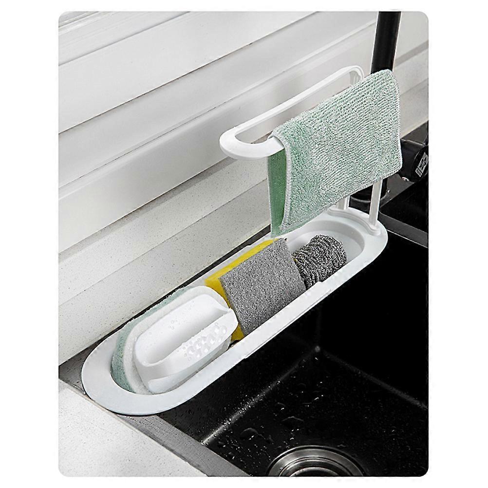 Telescopic Sink Holder Rack 37.5-52.5cm Expandable Kitchen Tray