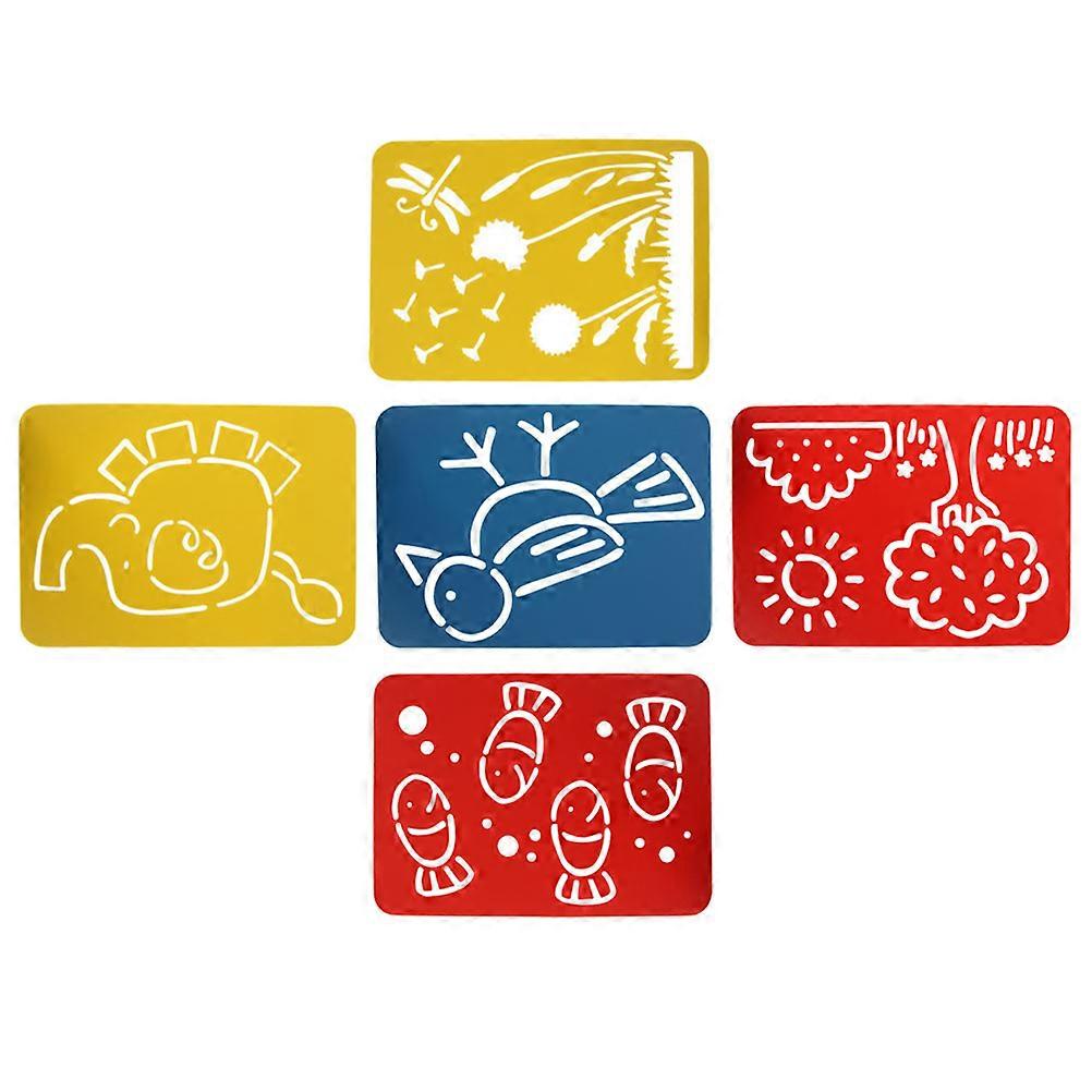 5Pcs Children Painting Templates For Templates On Cards Fabrics And Walls