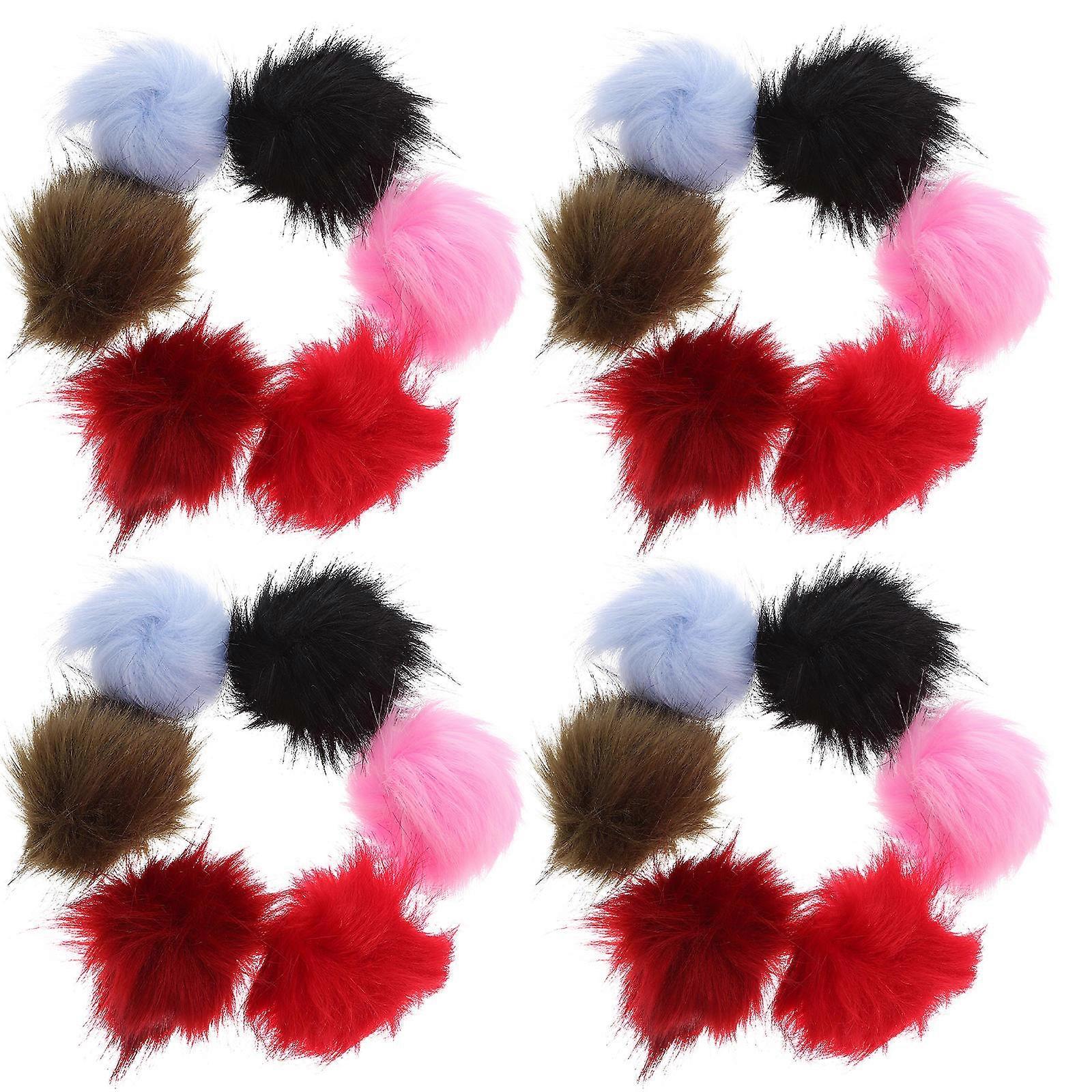DIY Faux Fox Balls for Decoration Use Assorted Color Lightweight Plush Balls 24 Pieces