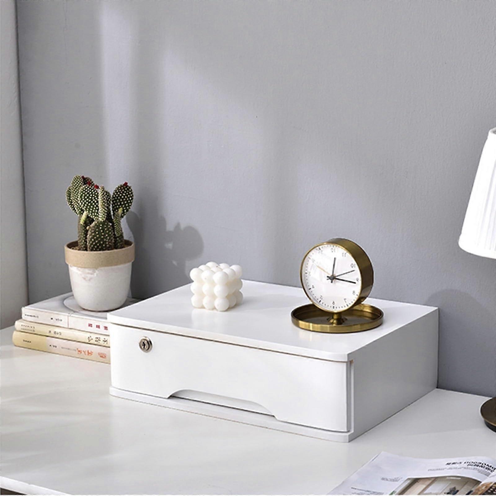 Schreibtisch Organizer Schubladenbox Wooden Desk Organizer Drawer Box With 1/2/3/4 Lockable Drawers A,1 Layer