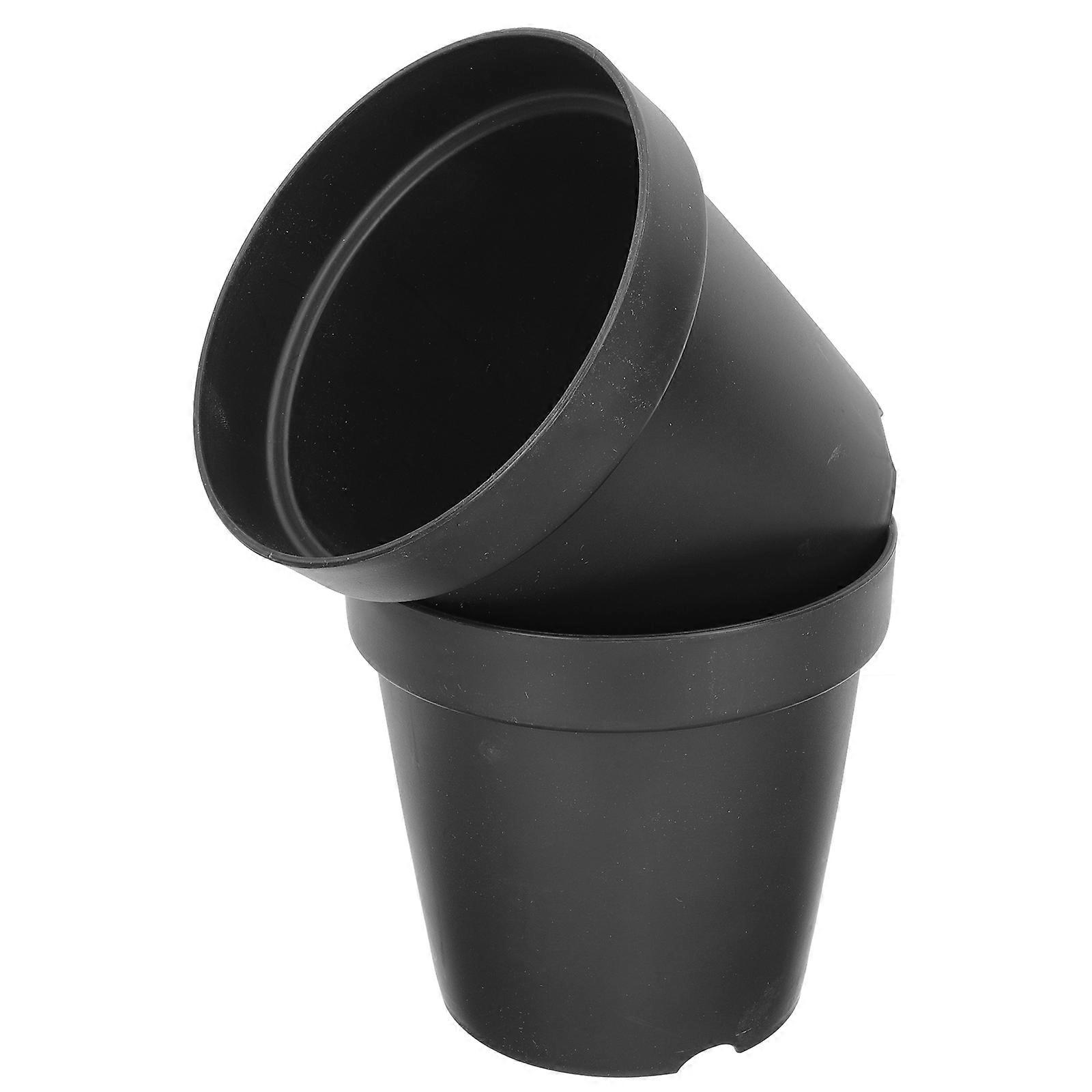 Round Planting Pots Large Size Plastic Pots Household Flower Garden Nursery Production 15x15cm 2Pcs