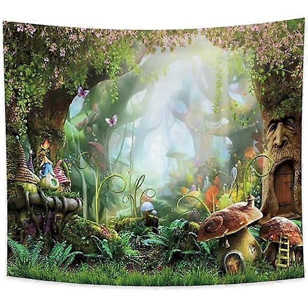 150x130 cm Mushroom Forest Tapestry Elf House Psychedelic F