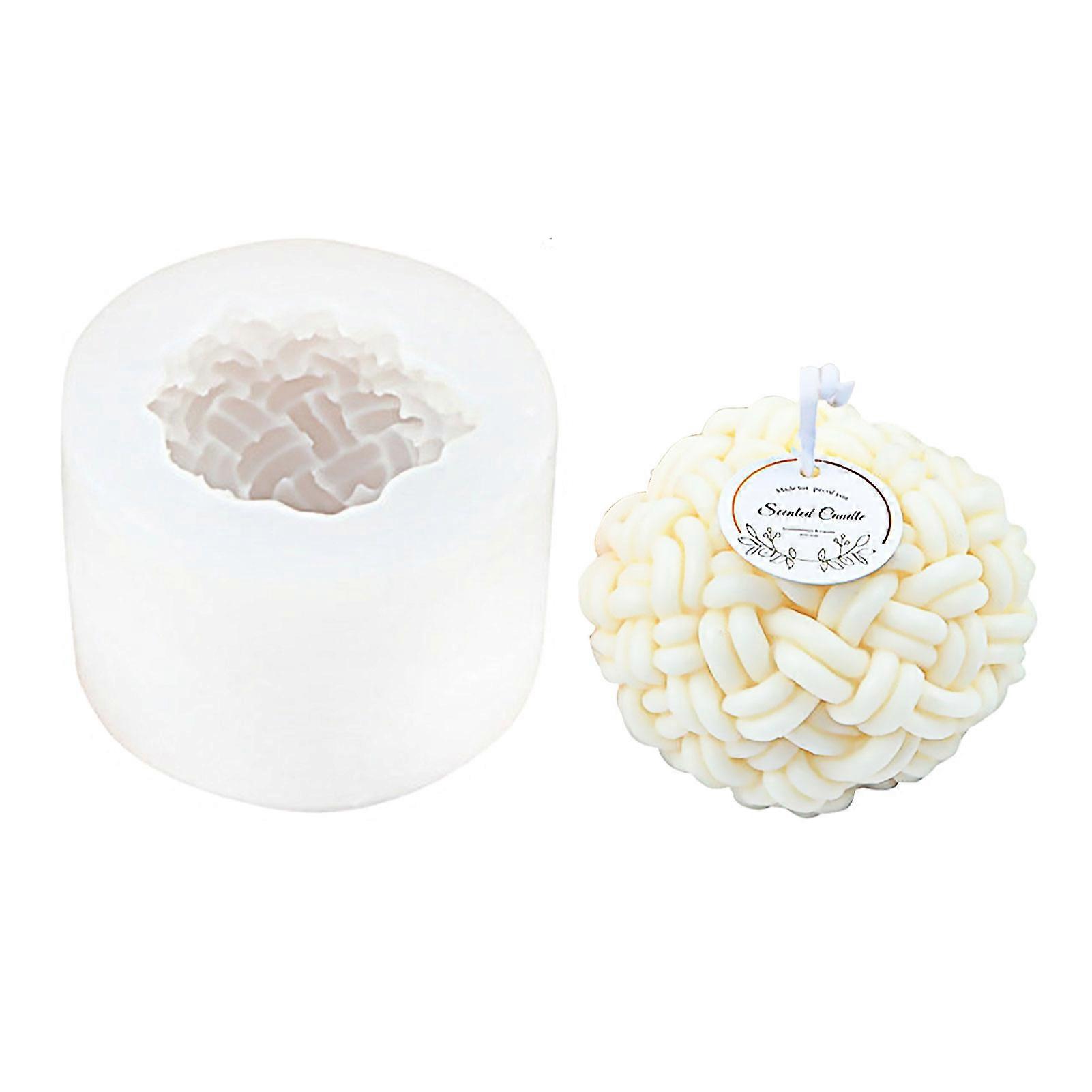 Yarn Ball Candle Mold Wool Ball Candle Mold 3D Round Yarn Ball Wax Mold Soft Silicone Plaster Mold DIY Fondant Cake Decorating