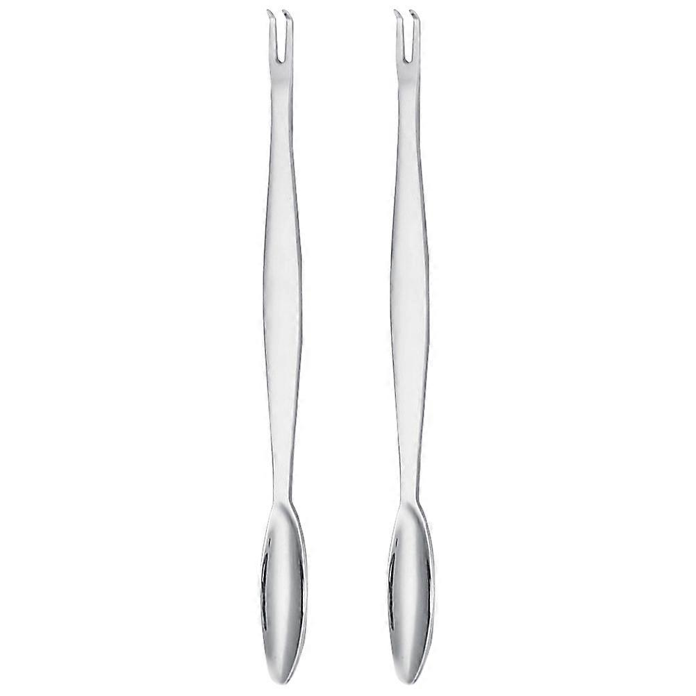 Crab Forks Seafood Fork Picks 2Pcs Multifunctional Household Eating Tools Silver Easy To Clean