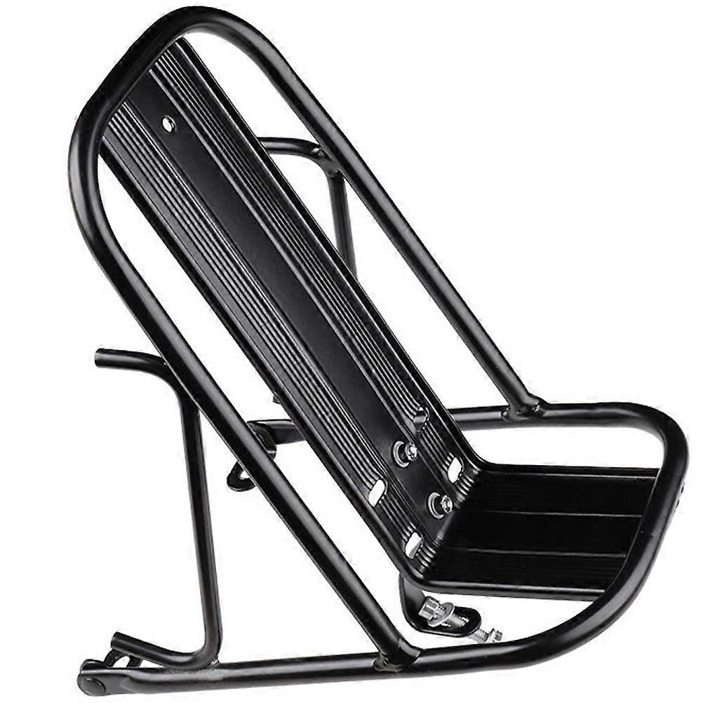 Metal Front Bike Rack for Daily Use Black Lightweight Compact Design Fits Folding Bikes 1 piece