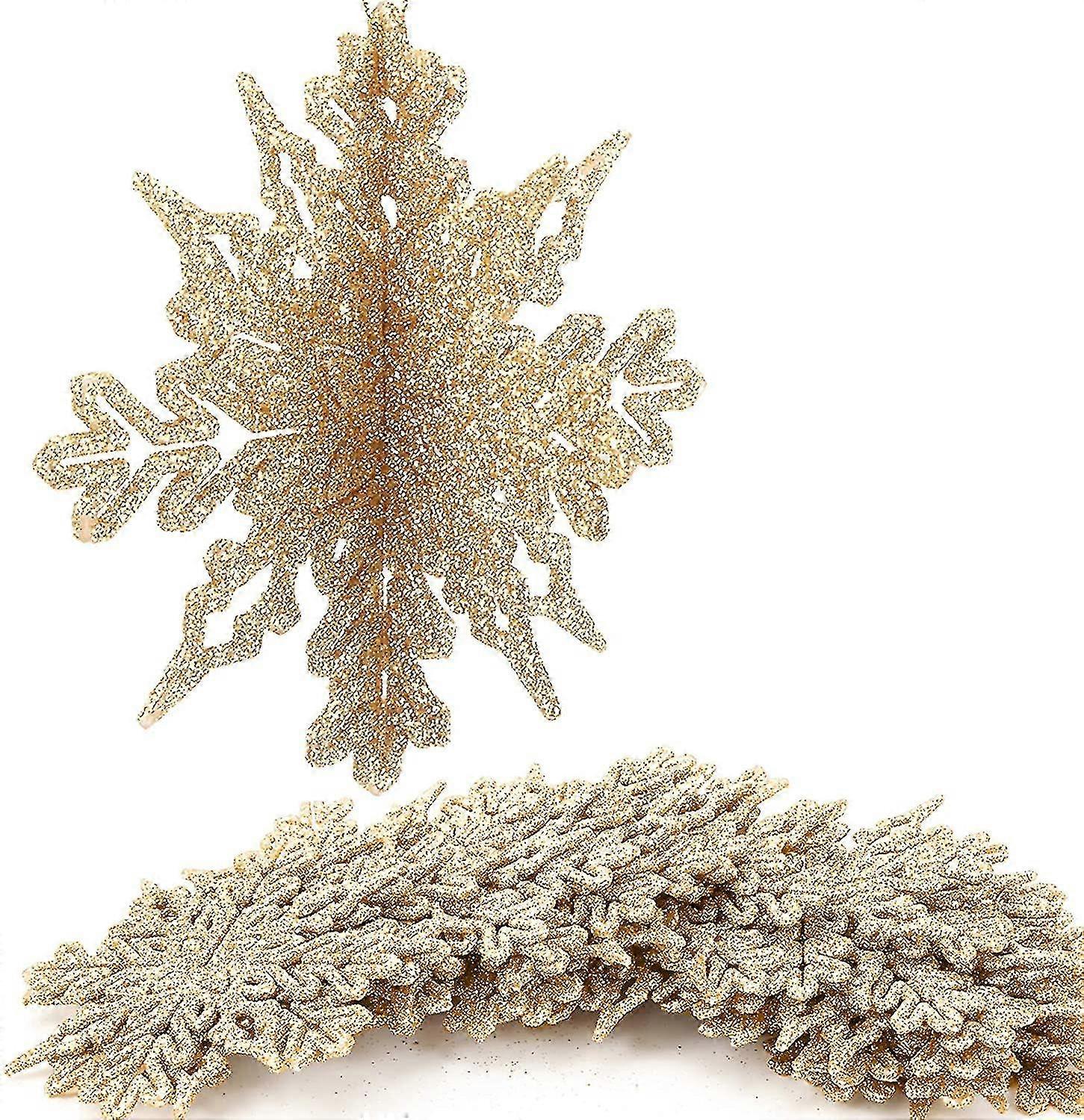 50kpl 3d lumihiutale riippuva riipus kultainen joulukuusen koristelu 2025