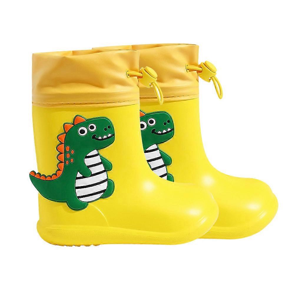 Durable Yellow Rain Boots For Kids Designed For Rainy Days With Protective Tendencies Featuring Cartoon Style 1 Pair