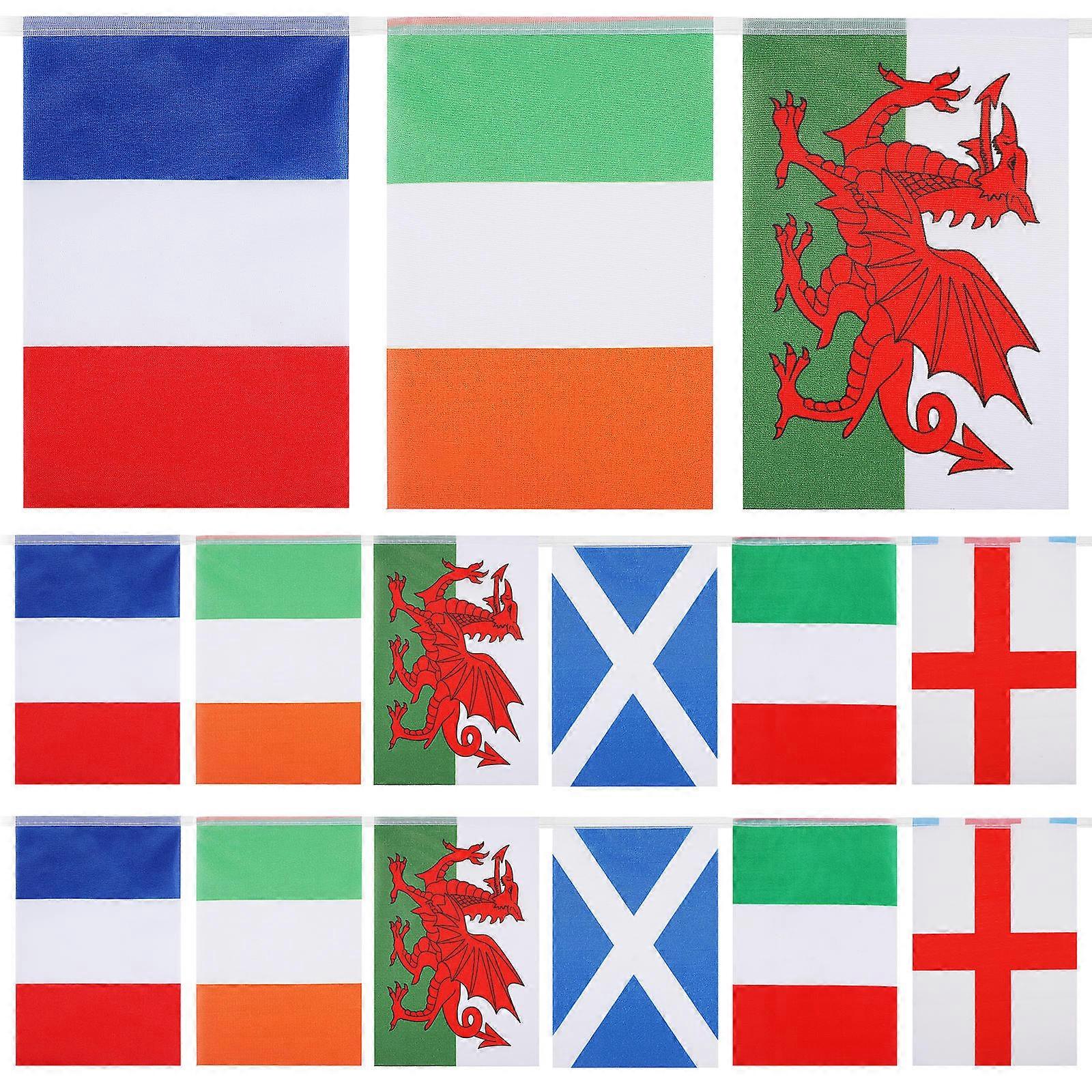 Country Flags Banner String Flags Decorative Educational for Classrooms Assorted Color 1 Set