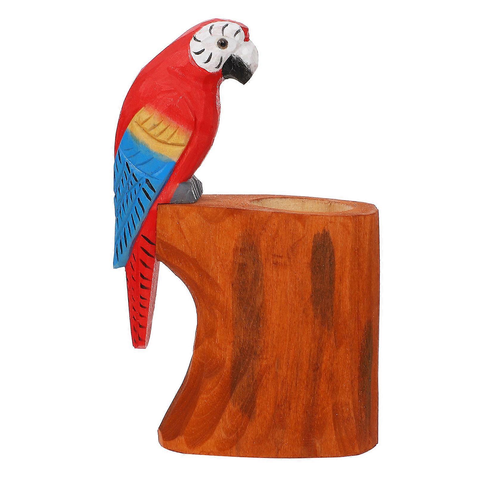 حامل قلم خشبي مصنوع يدويا تصميم حيواني منظم مكتب زخرفي للمكتب المنزلي هدية المواد الخشبية لأصدقاء العائلة