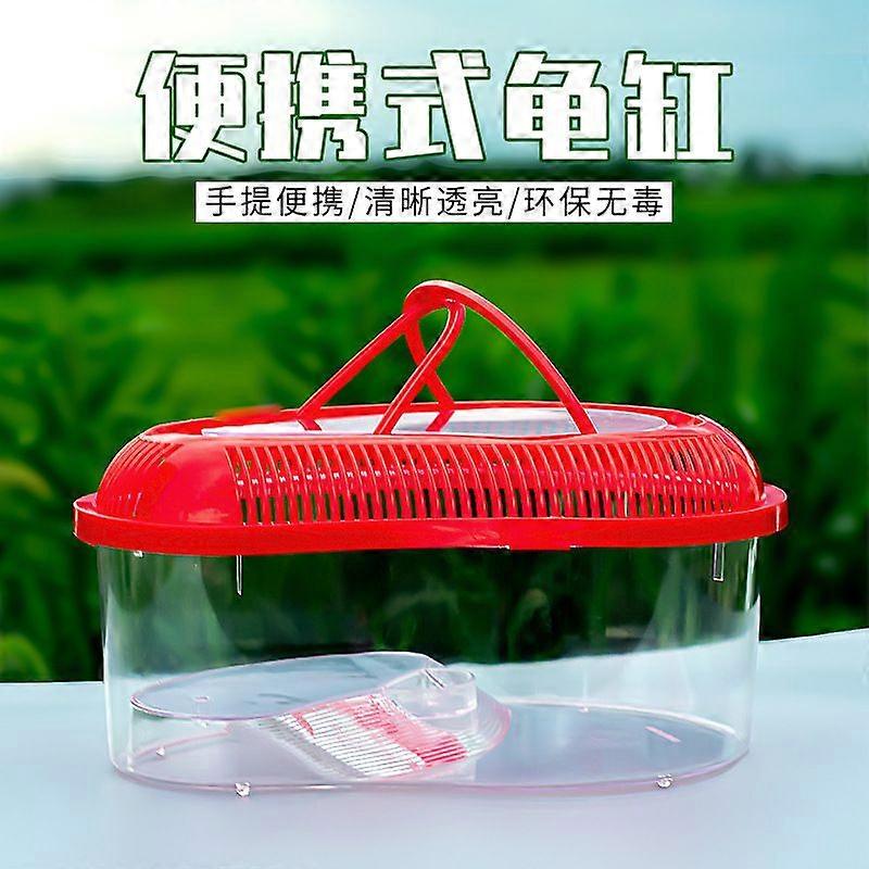 Plastic Reptile Terrariums Carrier Cage Snake Breeding Box Hatching Container Fish Tank Turtle Aquarium For Shrimp Red