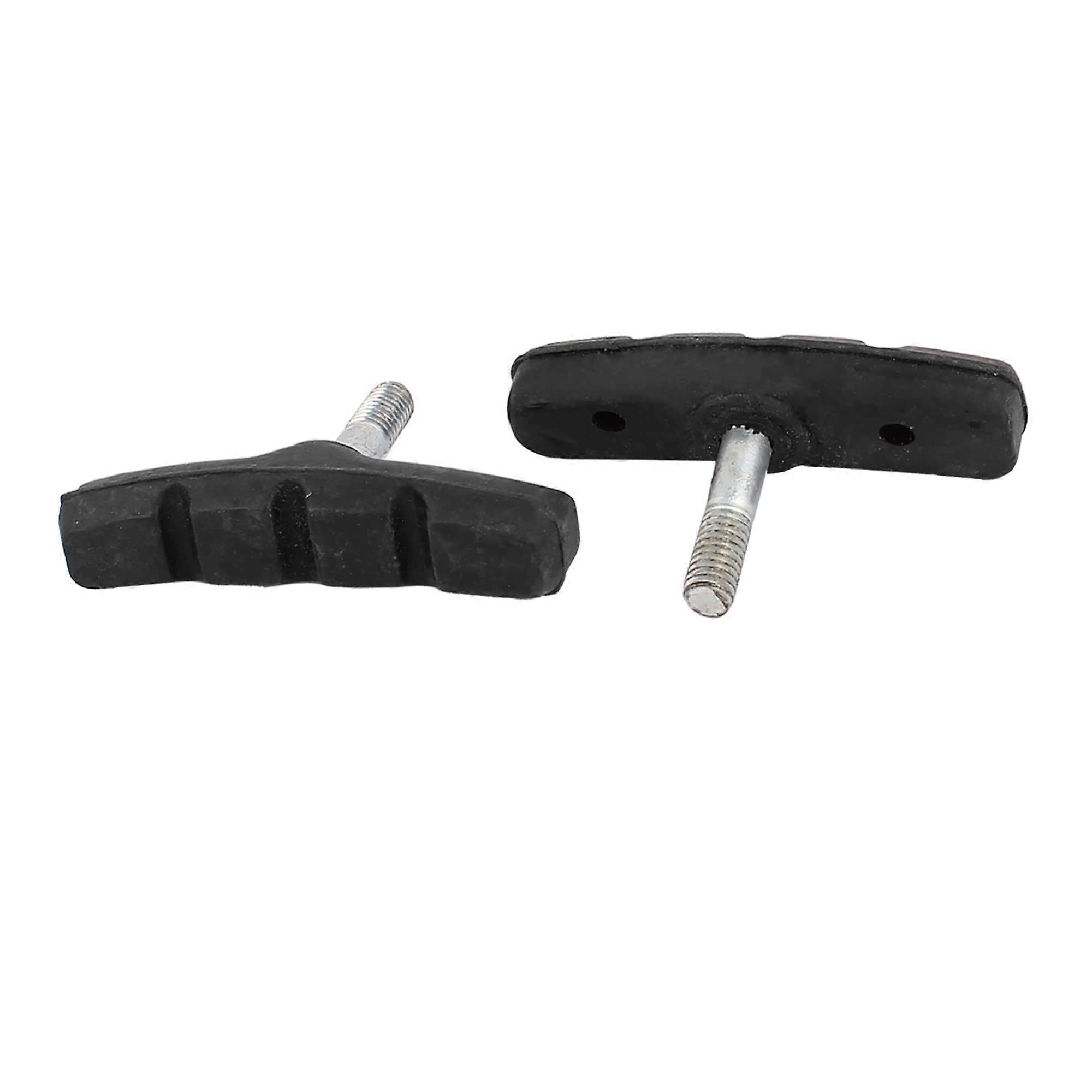 Rubber Bicycle Motorcycle Brake Pads 6 mm Thread Diameter Black (Set of 2)
