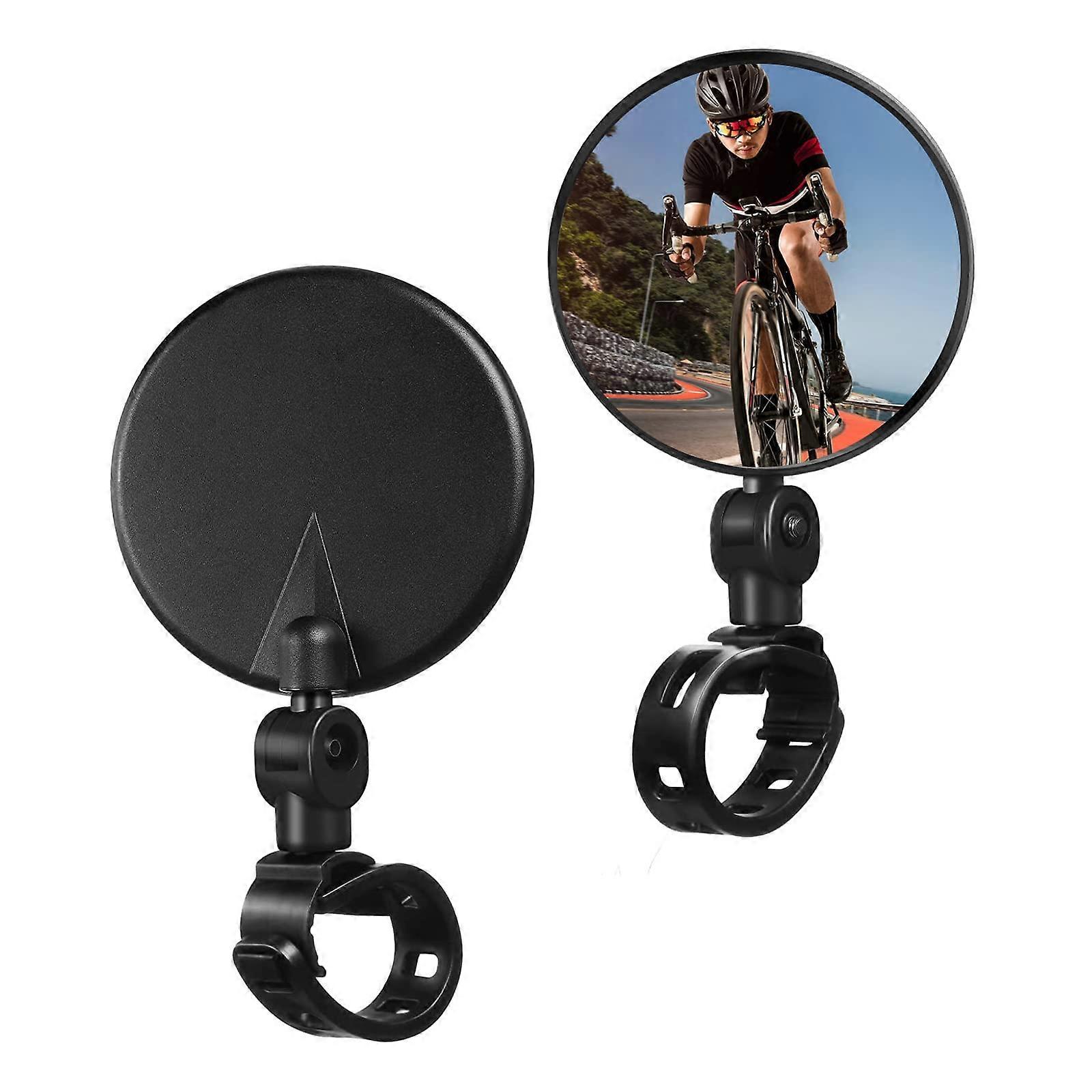Bicycle Mirror, HD Glass, 360° Rotatable  Foldable, Flat Handlebar, Rear View Mirror