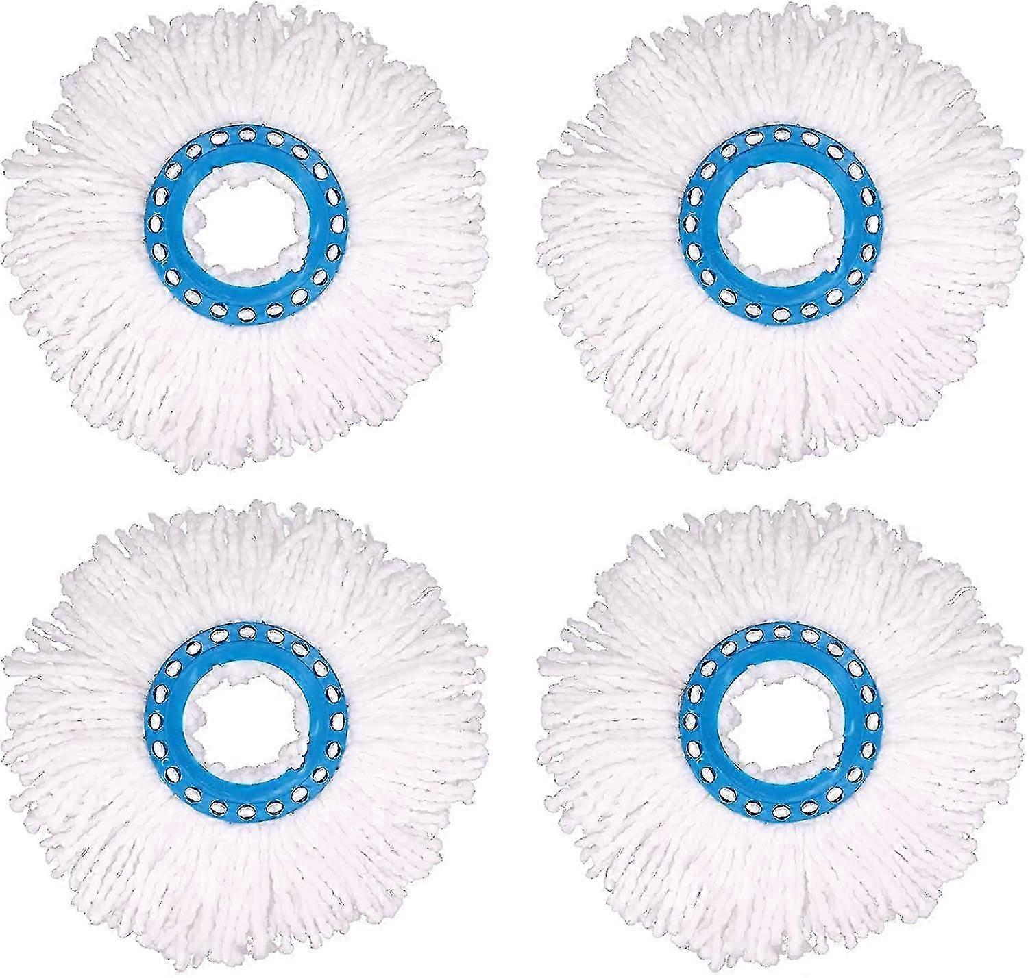 4 têtes de balai en microfibre, têtes de vadrouille de remplacement rondes têtes de vadrouille à rotation 360 pour le nettoyage des sols (diamètre 16cm)