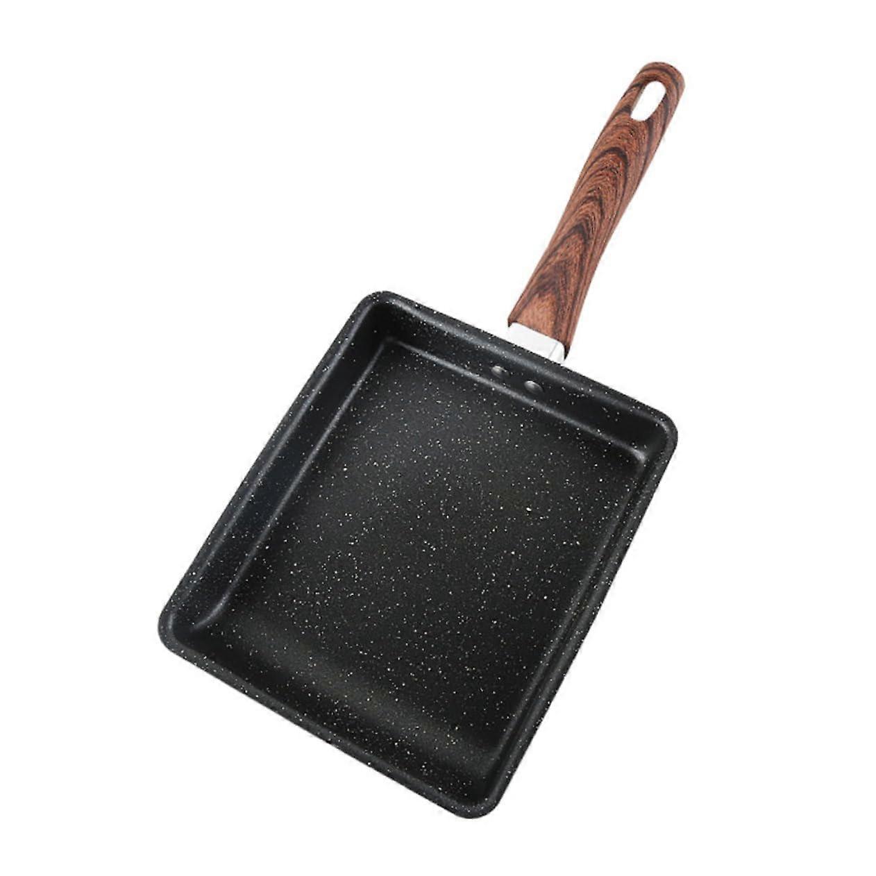 1PC Non Stick Square Frying Pan for Eggs and Omelettes Heat Resistant Handle Compatible with Induction and Gas Cookers Easy to Clean Kitchen Skillet