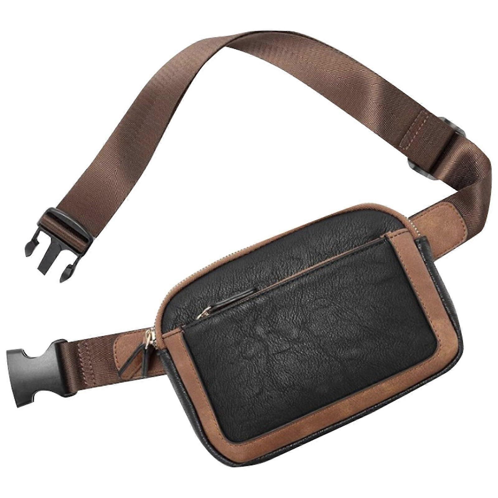 Crossbody Hip Bag for Women, Adjustable Strap, Vegan Leather, Bronze, One Size, Versatile Waistpack and Hydration Backpack