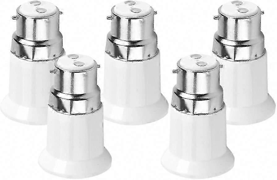 B22 to E27 Light Bulb Socket Converter Adapter, 5 Pcs Safe Non-Fire Hazard Lamp Base Guide