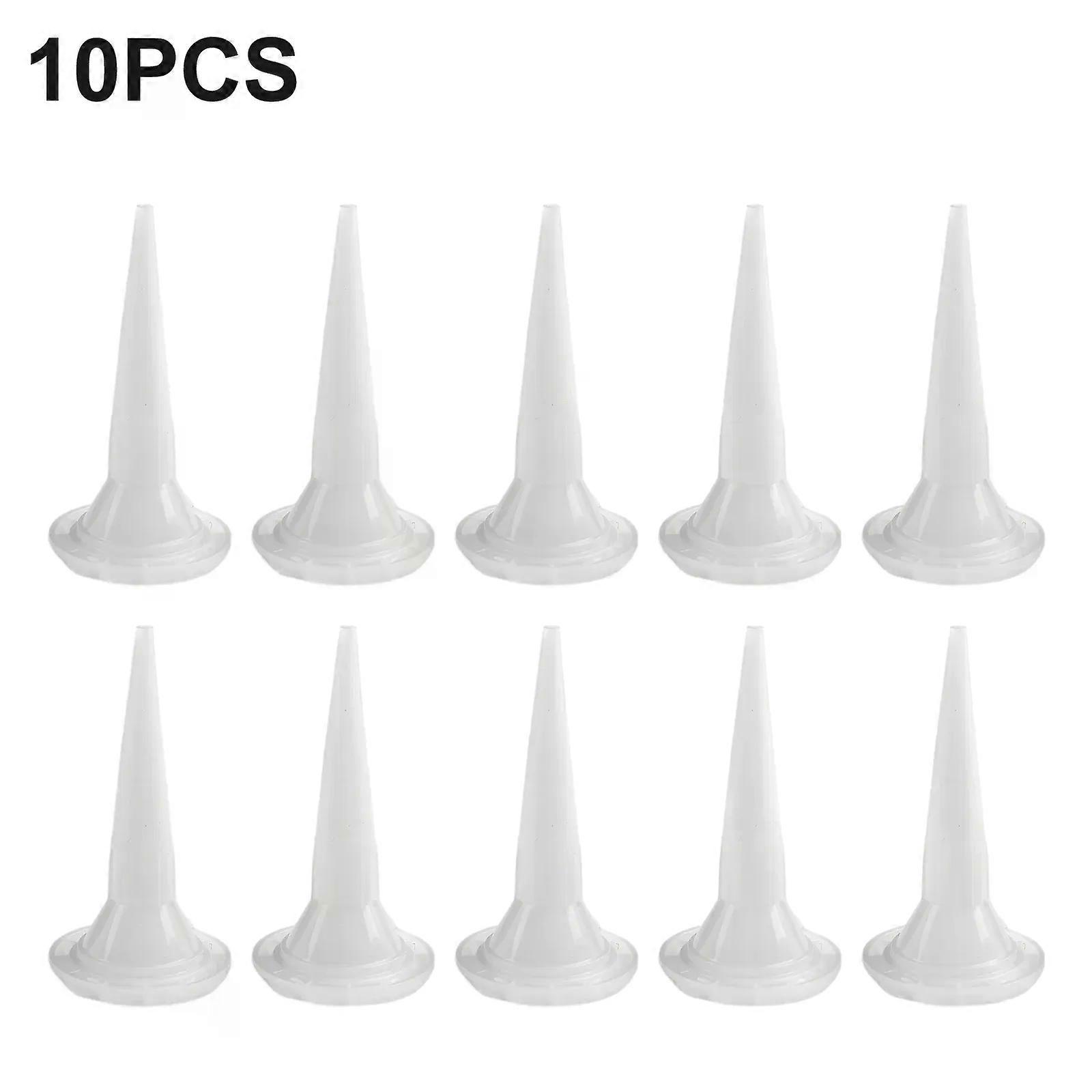 10pcs Caulking Nozzle Structural Glue Nozzle Universal Glue Tip Mouth Sealant Silicone Caulking Tips Replacement Parts Plastic