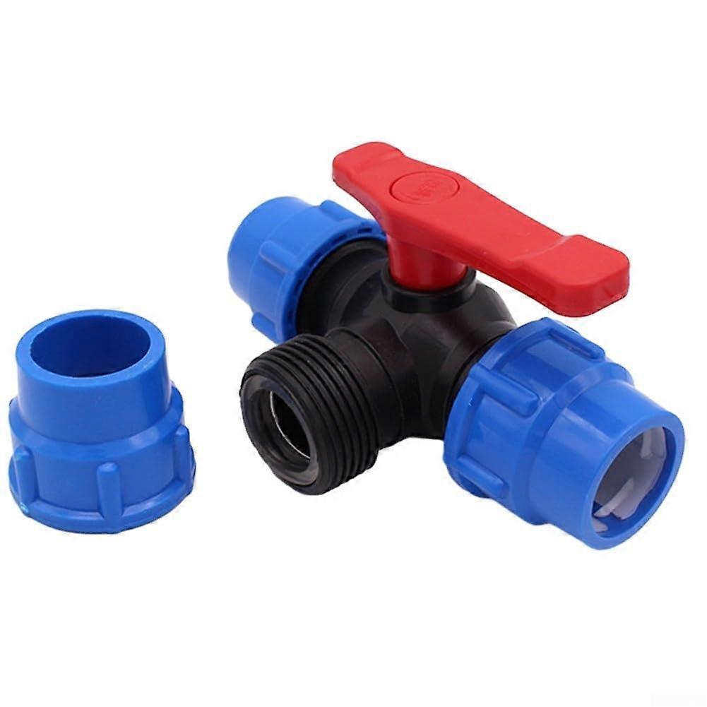 PE Pipe 3 Way Ball Valve For Water Flow Control Fits 20mm-50mm Hose Connections PE Material