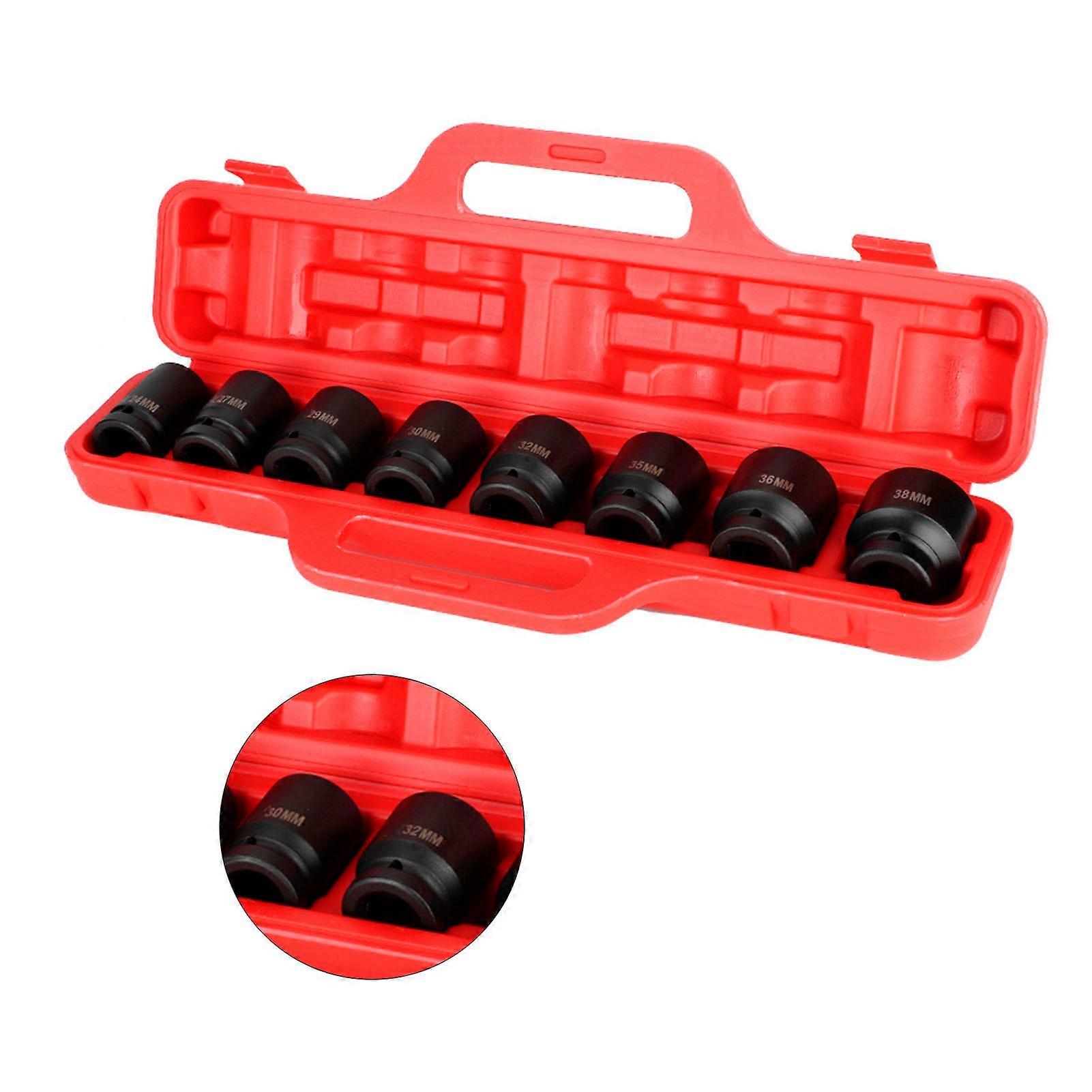 8pcs 3/4" Drive Deep Impact Hex Socket Set 24-38mm Chrome Vanadium