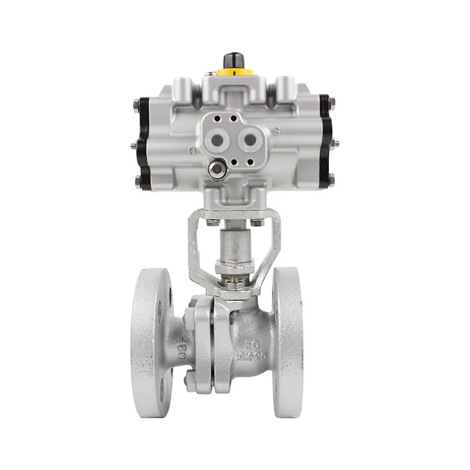 FA-10UTB 10K Cast Stainless Steel Ball Valve With Flanged Ends And Pneumatic Actuator DN40