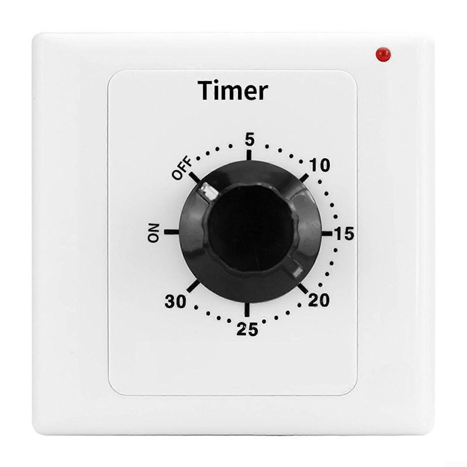 Countdown Timer Switch, Electronic Mechanical Countdown Timer, 30 Minute Timing, AC 260V, 15A, Plastic Shell