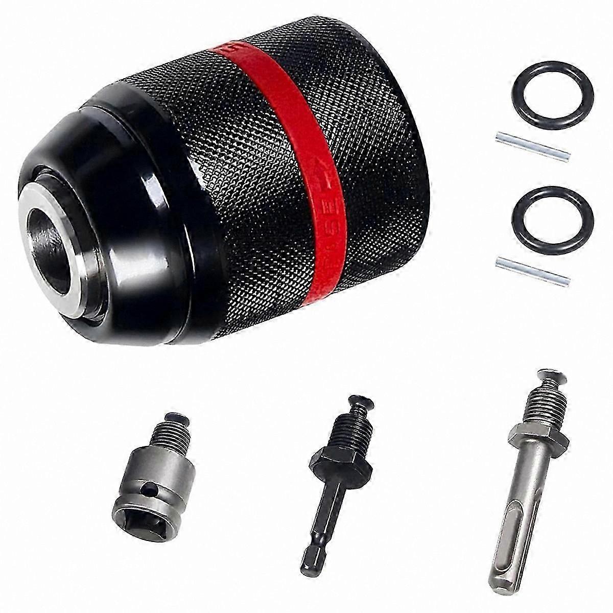 Self-Tightening Drill Chuck, 1/2-20UNF Thread, 1.5-13mm Keyless, Compatible with SDS-Plus and Hex Shank Tools