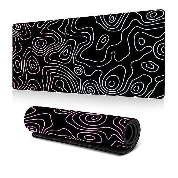 Office Keyboard Desk Mat Non-Slip Gaming Mouse Pad black (40X90X0.3CM)