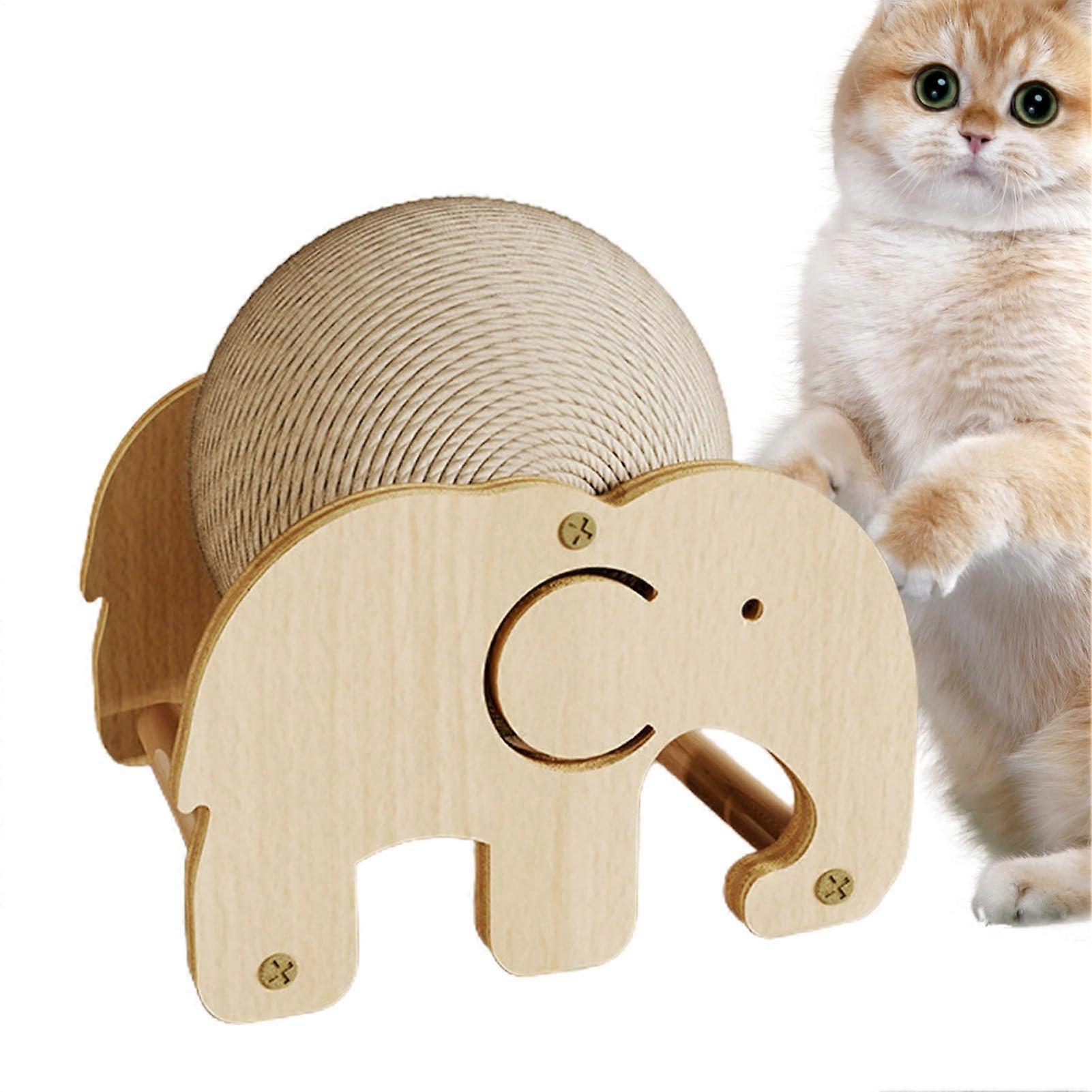Cat Exercise Wheel Natural Sisal Rope Scratching Toy Rabbit Trim Indoor Play Ball For Active Cats, Claw Health