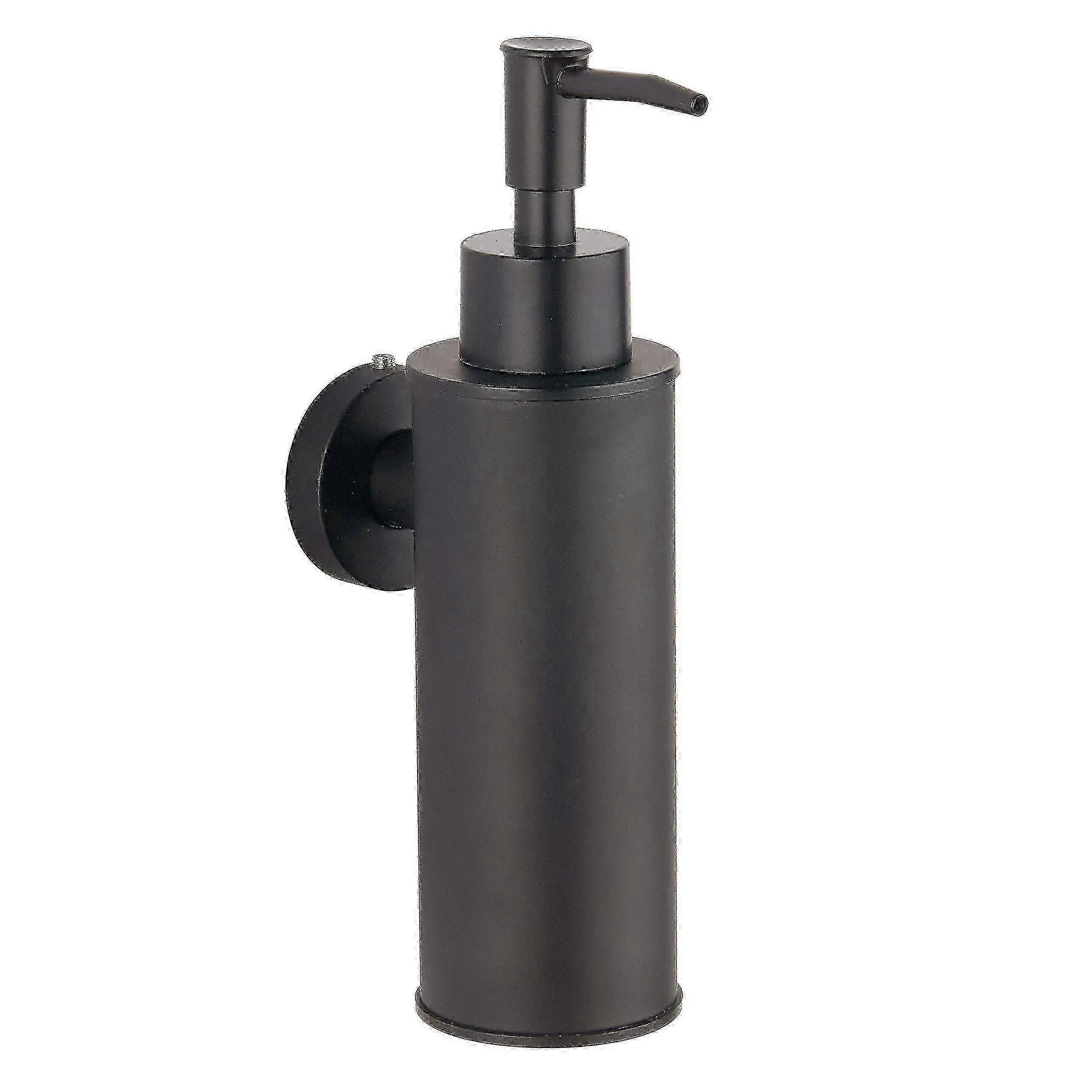 Wall Mounted 304 Stainless Steel Soap Dispenser For Decor (round, Black)