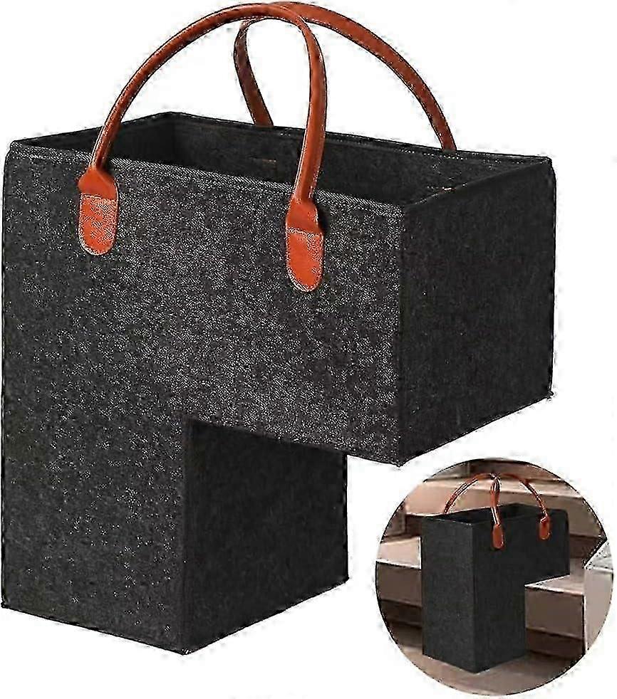 Stair Basket - Step Basket with Leather Handle