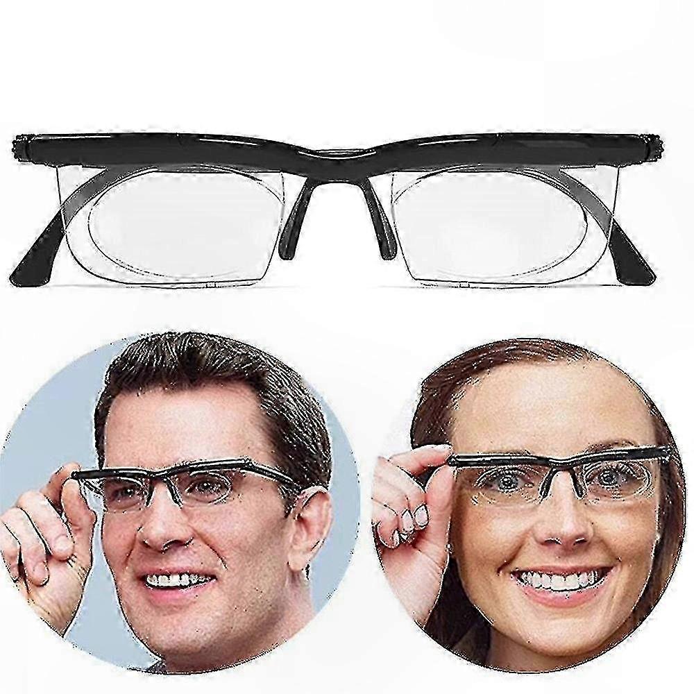 Variable Focus Reading Glasses, Adjustable Lens Strength -6D to +3D for Clear Vision, Suitable for All Ages