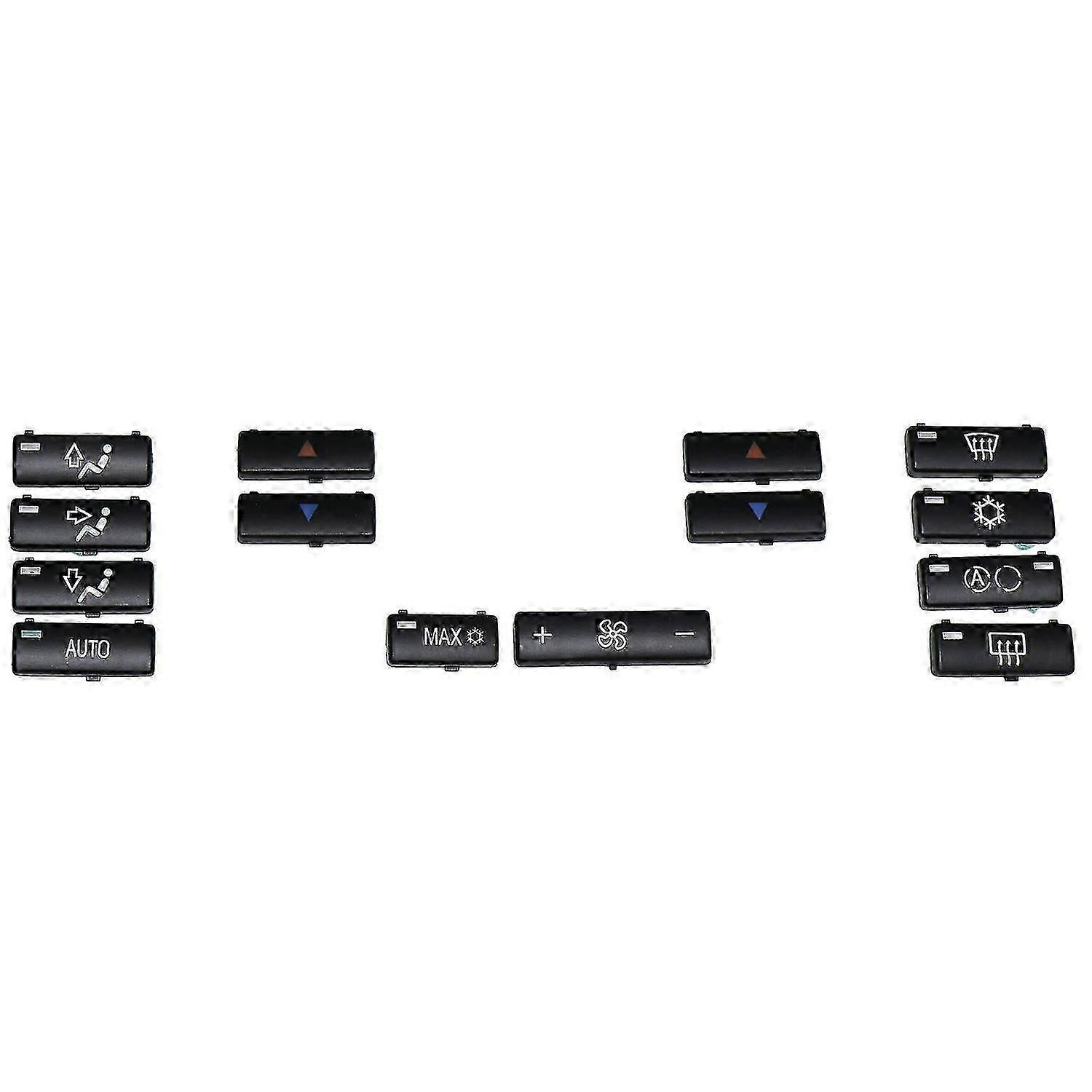 14 Button Key Cap Car Air Conditioner a / C Control Panel Switch Button Key Cover for E39 E53 525I 530I 540I M5 X5
