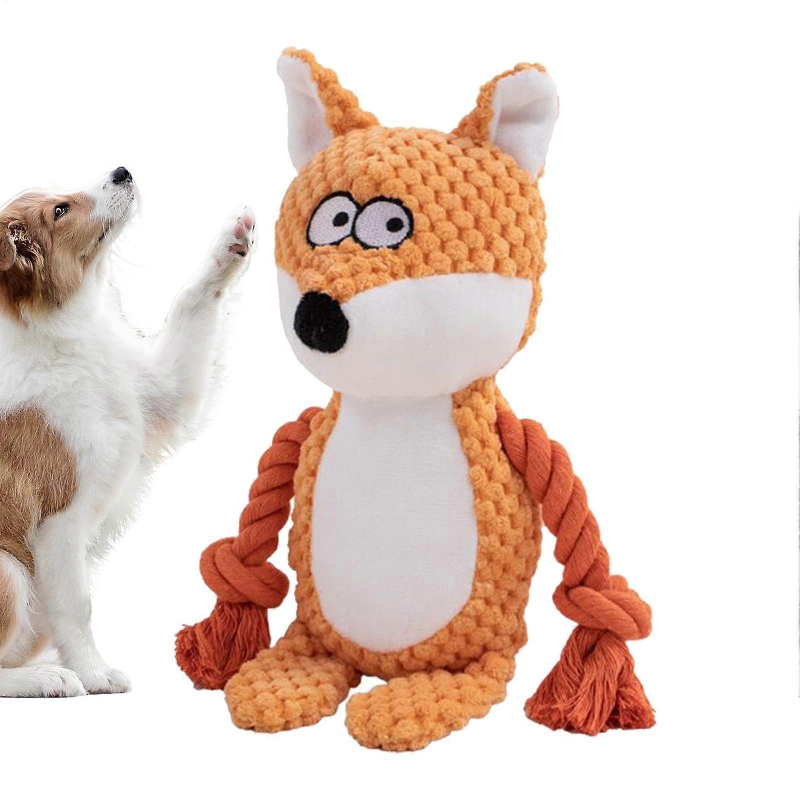 Squeaking Dog Toys - Rope Chew Toys For Puppies, Fox Shape, Frog Shape Toy, Elefant Dahes Puppy 1