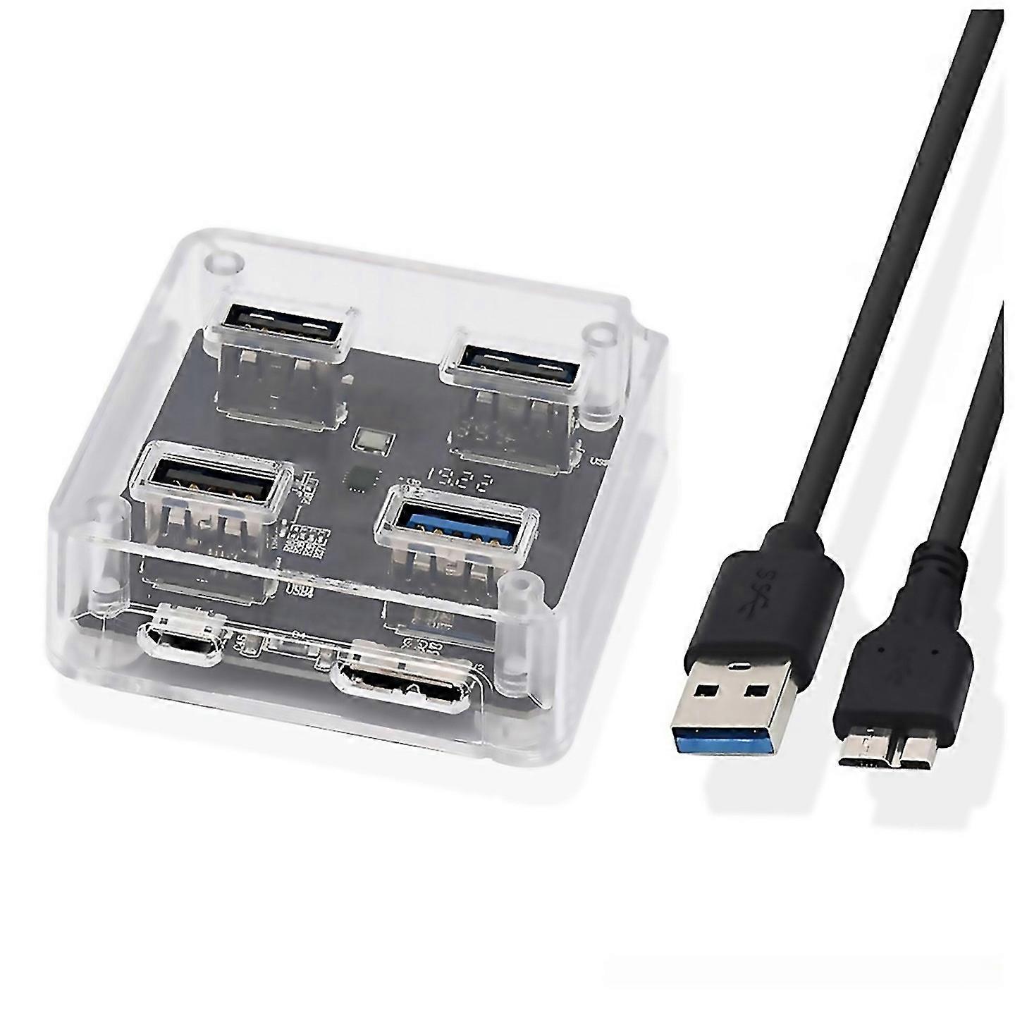 For 4 Port Usb 30 20 Hub Splitter 5gbps Usb A Slot Docking Station