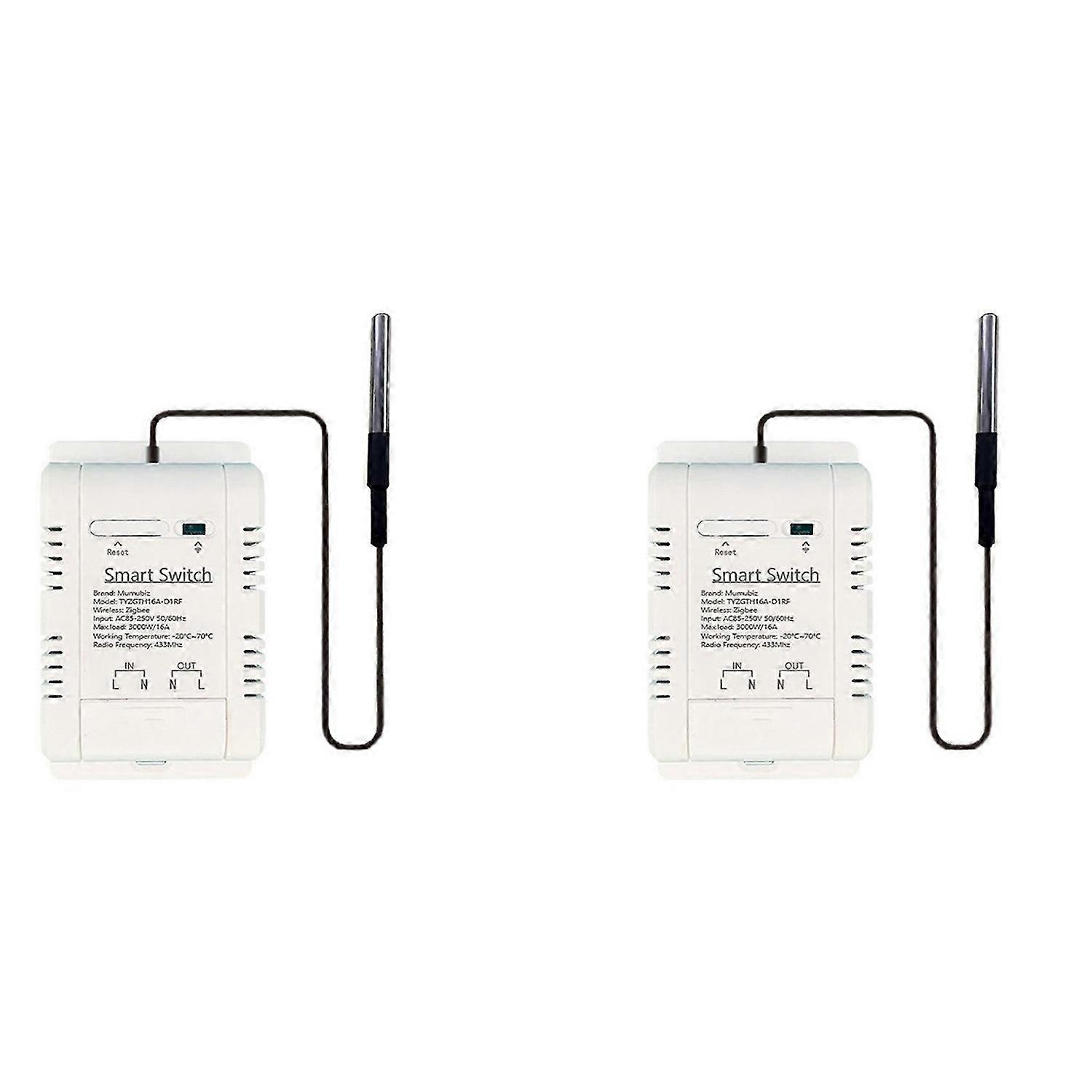 For Tuya Zigbee Smart Switch with Temperature Sensor 16A 3000W