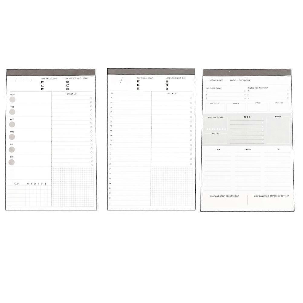Note Pads Stationery Weekly Plan Notepads for Student Planning 3Pcs