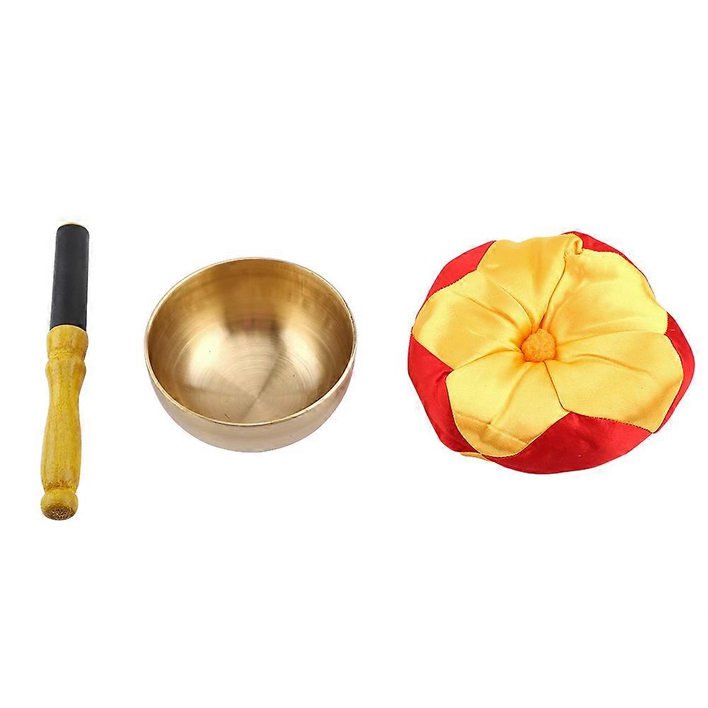 1 ensemble de bâtons de bol chantant en laiton pour méditation bouddhiste tibétain avec coussin artisanal