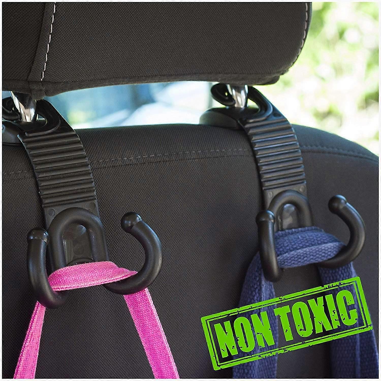 1 Pair Car Seat Back Bag Hooks Headrest Hanger Holder with Double Hooks