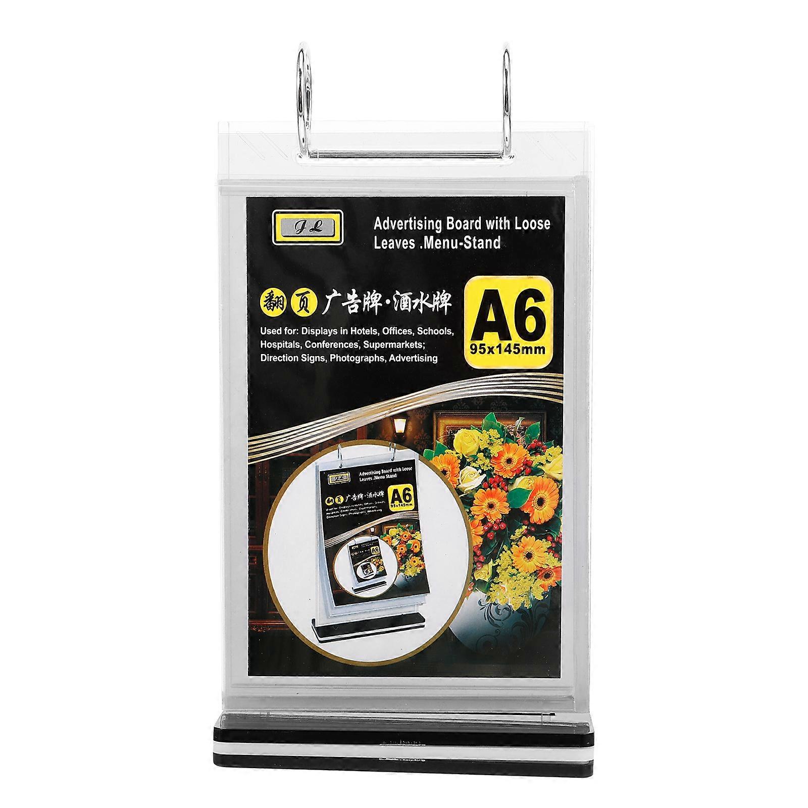 Menu Holder A6 PVC Flip Display Stand for Tabletop 2Pcs for Event Catering