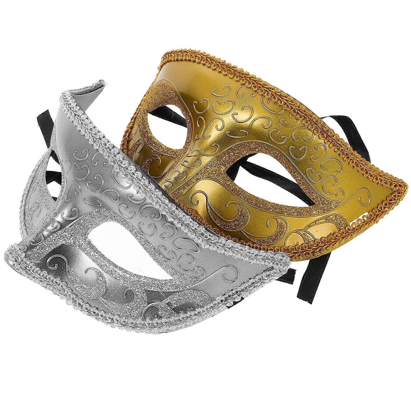 Halloween Half Mask Plastic for Masquerade Party 4Pcs Assorted