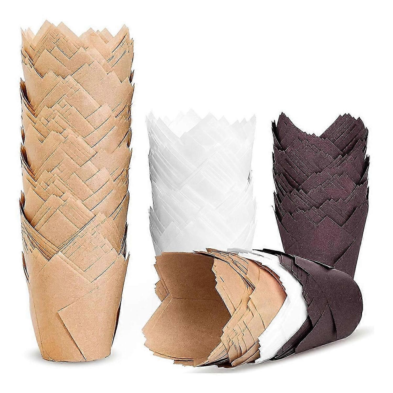 200pcs Tulip Cupcake Liners, Muffin Liners Holders for Baking Cups, Greaseproof Cupcake Wrappers for